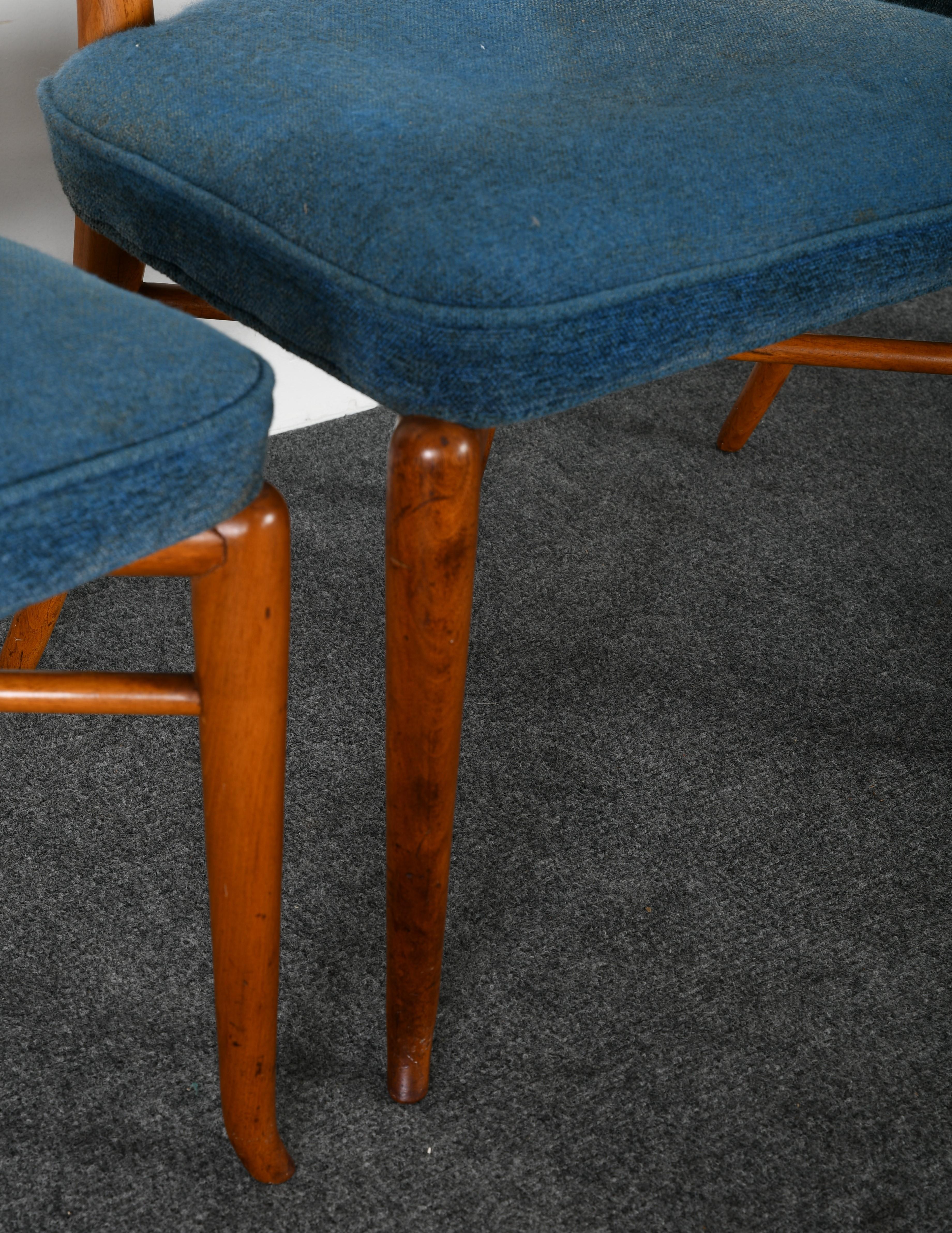 Mid-Century Modern Set of Six T.H. Robsjohn-Gibbings Klismos Dining Chairs, 1950s