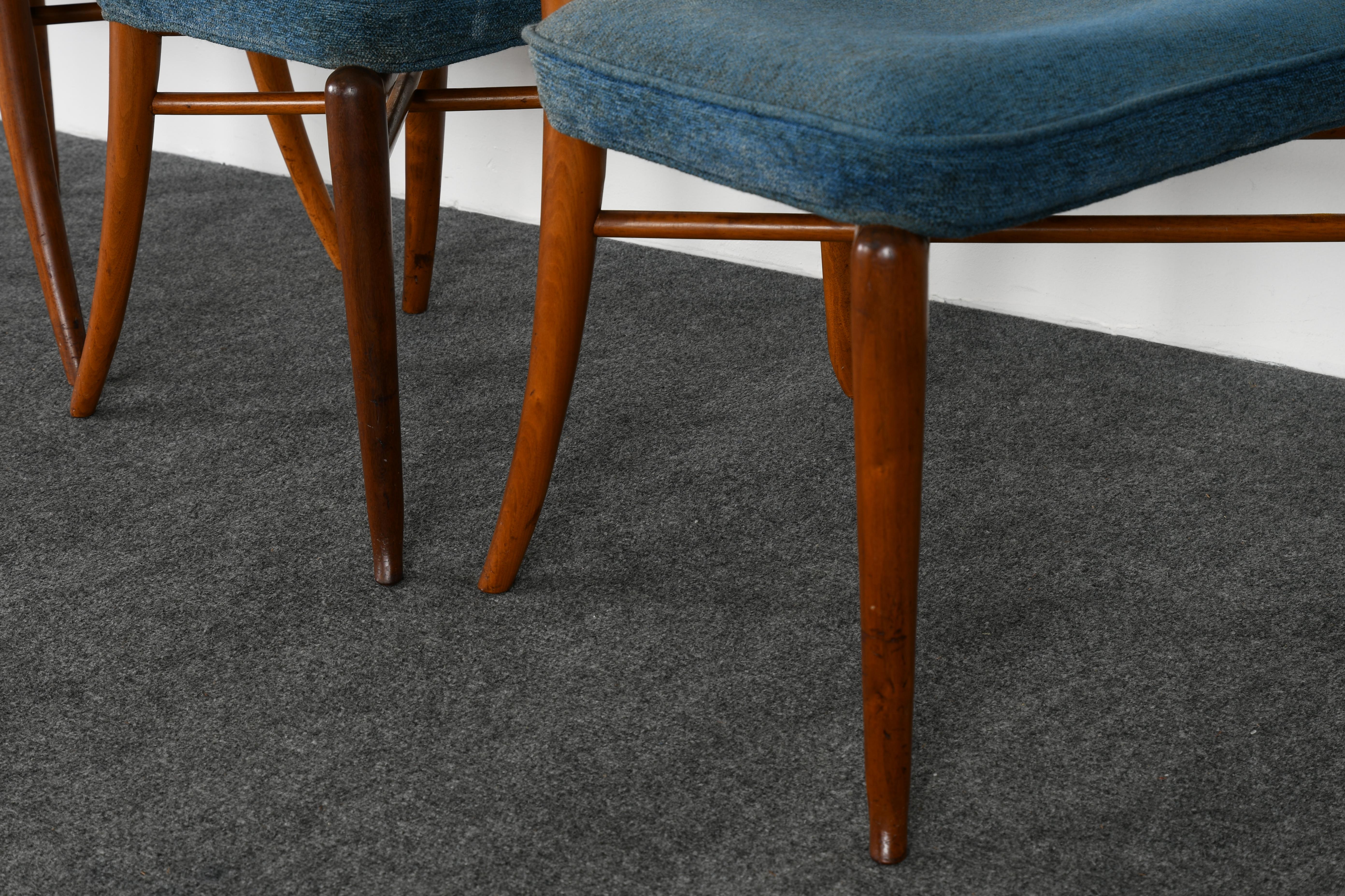 Mid-20th Century Set of Six T.H. Robsjohn-Gibbings Klismos Dining Chairs, 1950s