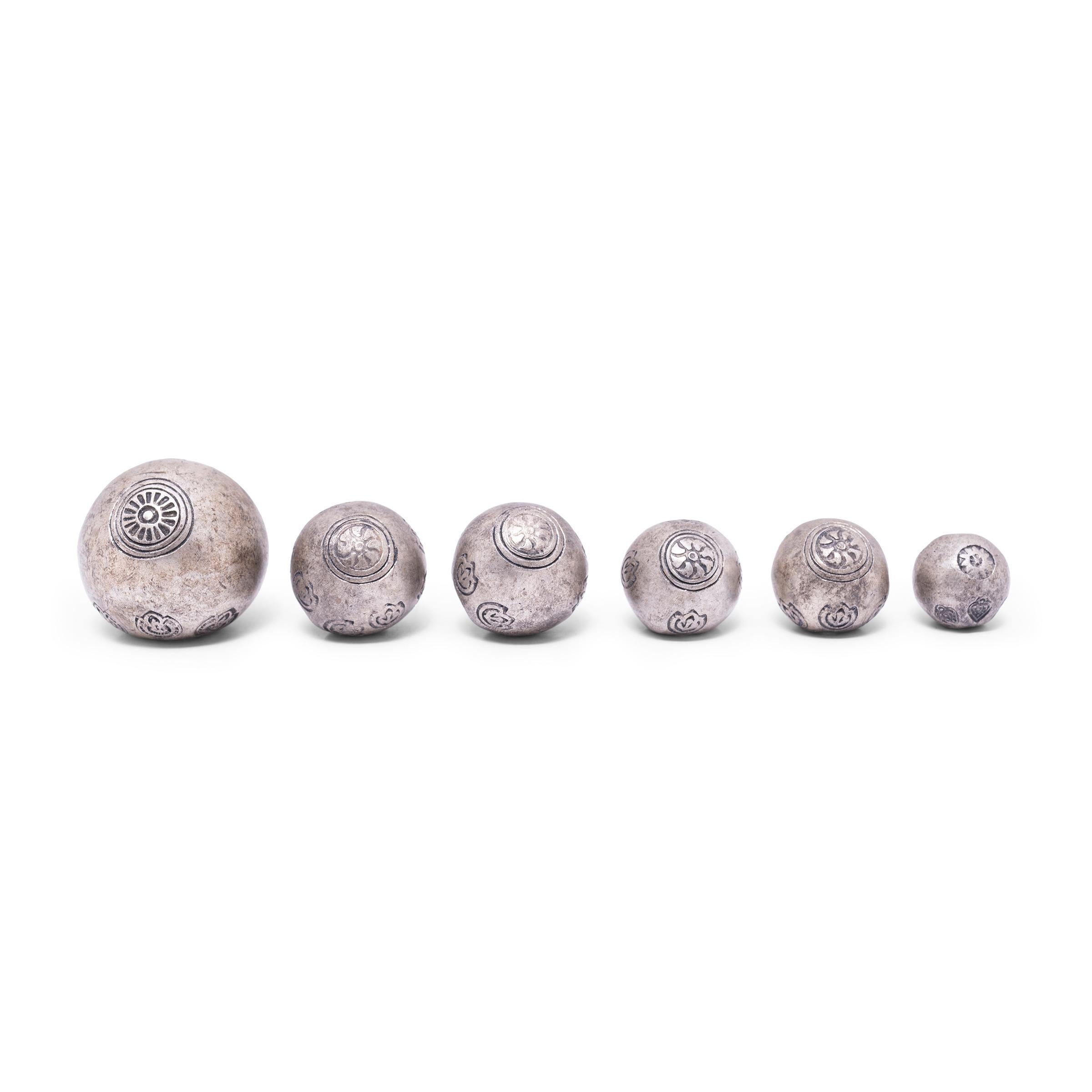 Thailandese Set di sei monete d'argento thailandesi Photduang Bullet in vendita