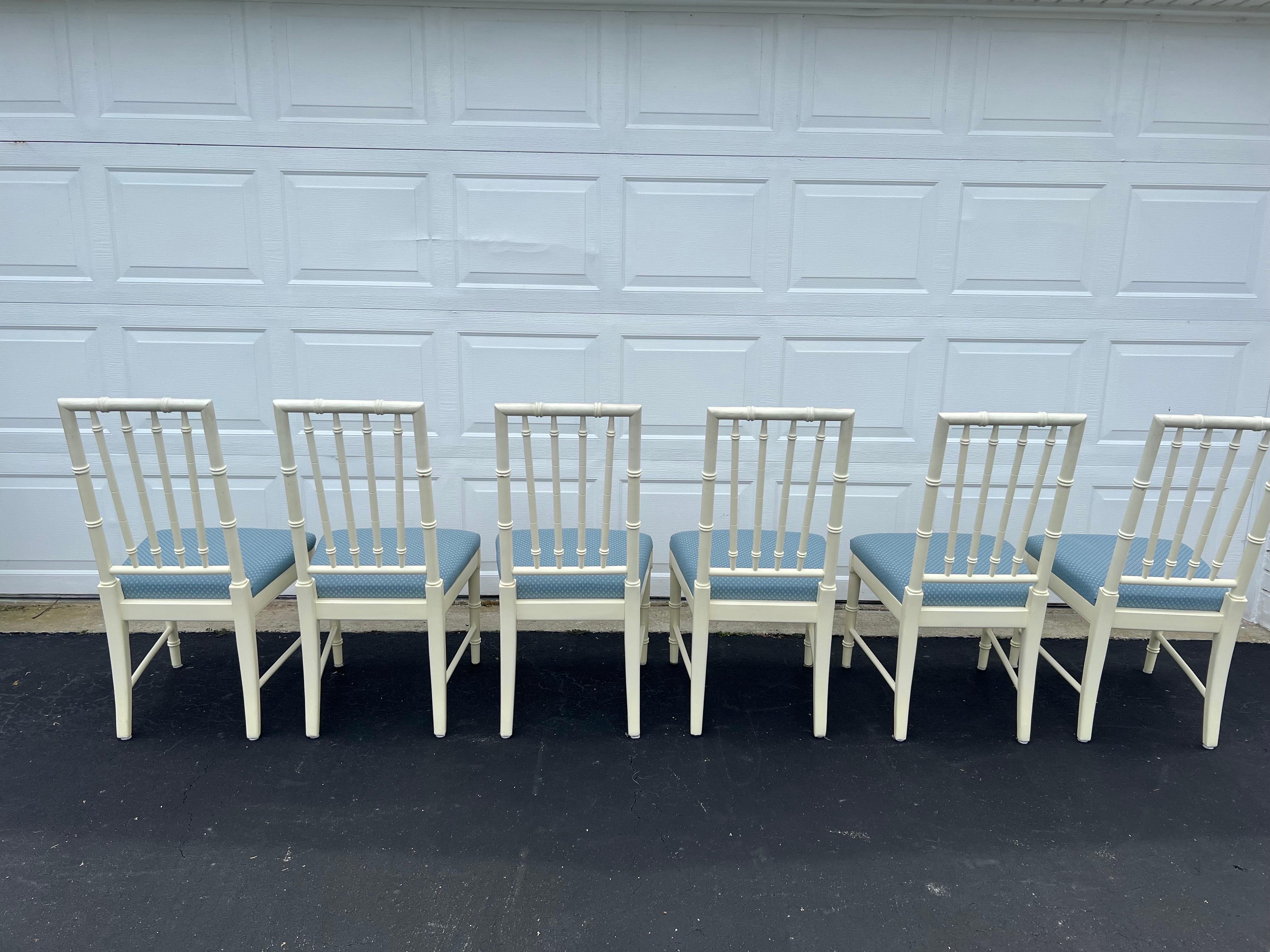 Set of Six Thomasville Faux Bamboo Dining Chairs  6