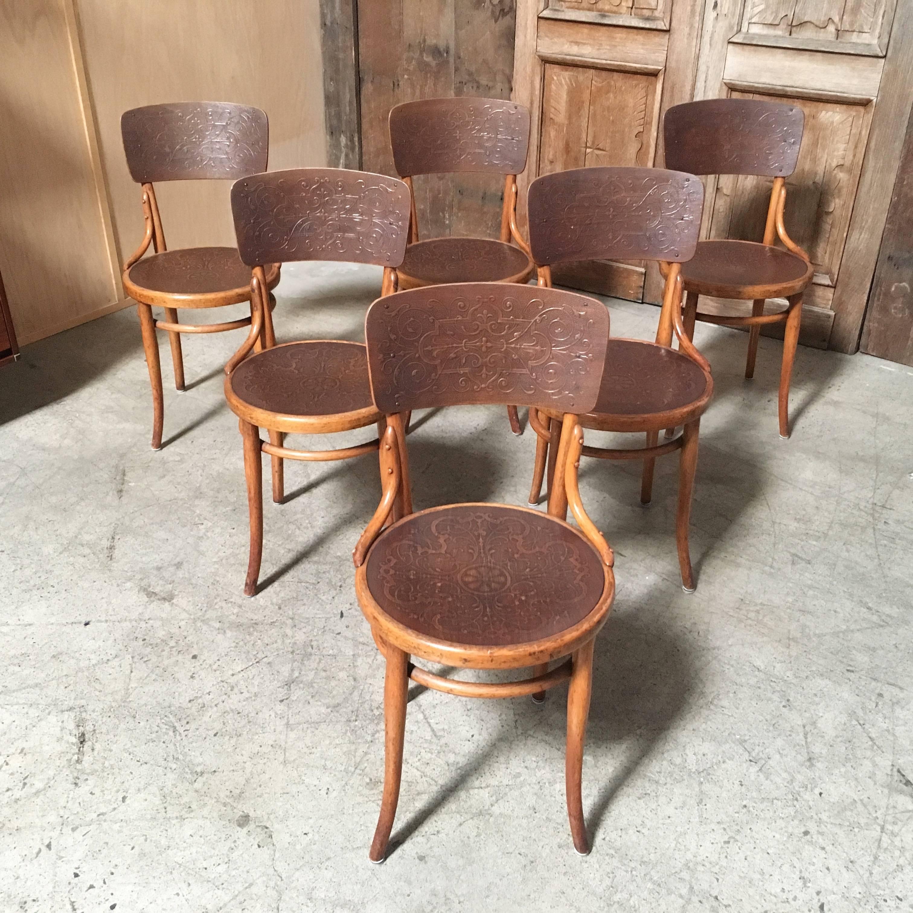 Austrian Set of Six Thonet Bentwood Dining Chairs