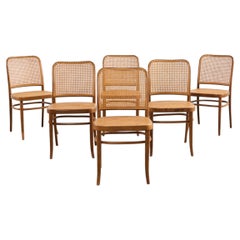 Set of Six Thonet Bentwood Prague Dining Chairs By Josef Hoffmann