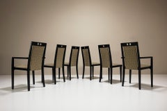 Set of Six Thonet Dining Chairs in Wood and Fabric, Austria 1980s