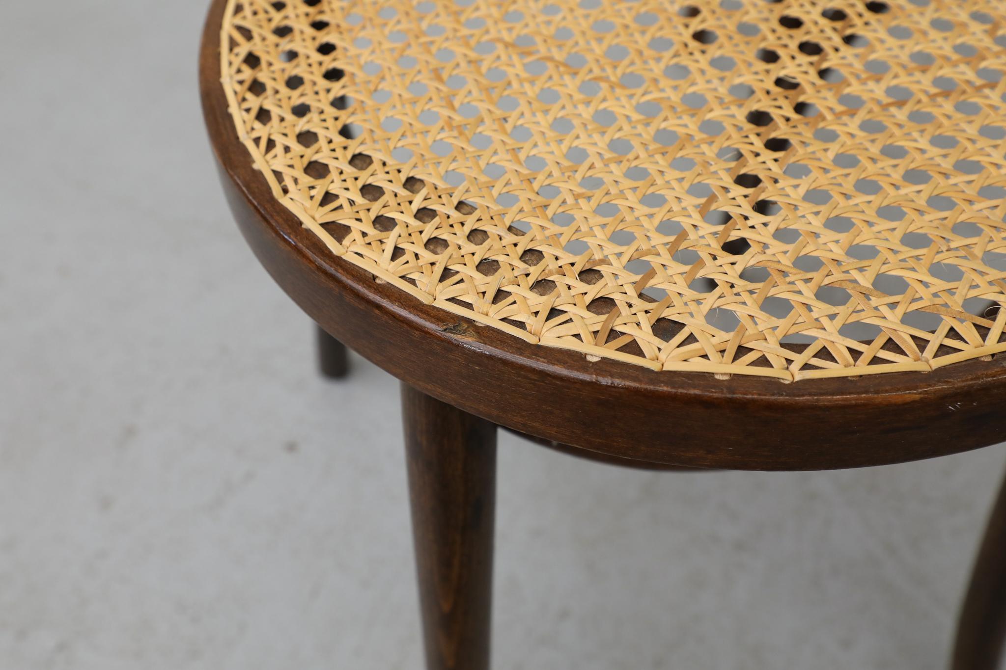 Satz von sechs Thonet Bugholz-Bistrostühlen mit hoher Rückenlehne und Rohr, Anfang 20. im Angebot 8