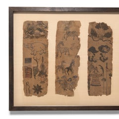 Set of Six Tibetan Offering Paintings, circa 1850