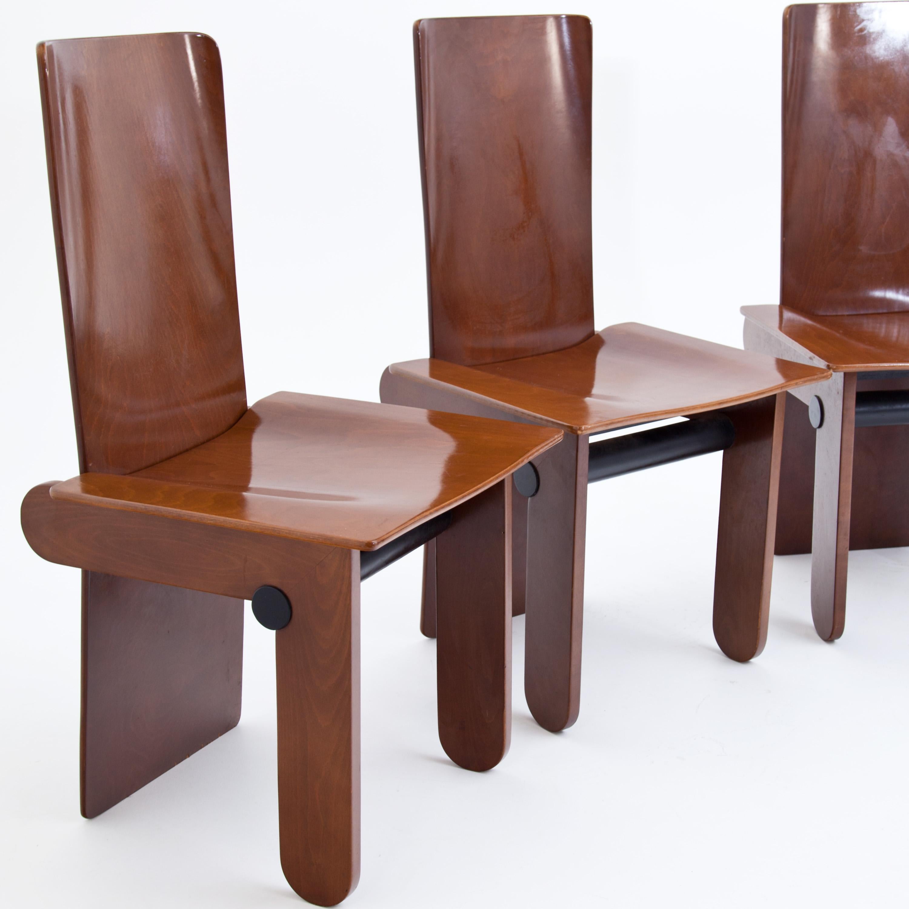 Italian Set of Six Tobia Scarpa Chairs for Gavina, Italy, 1970s