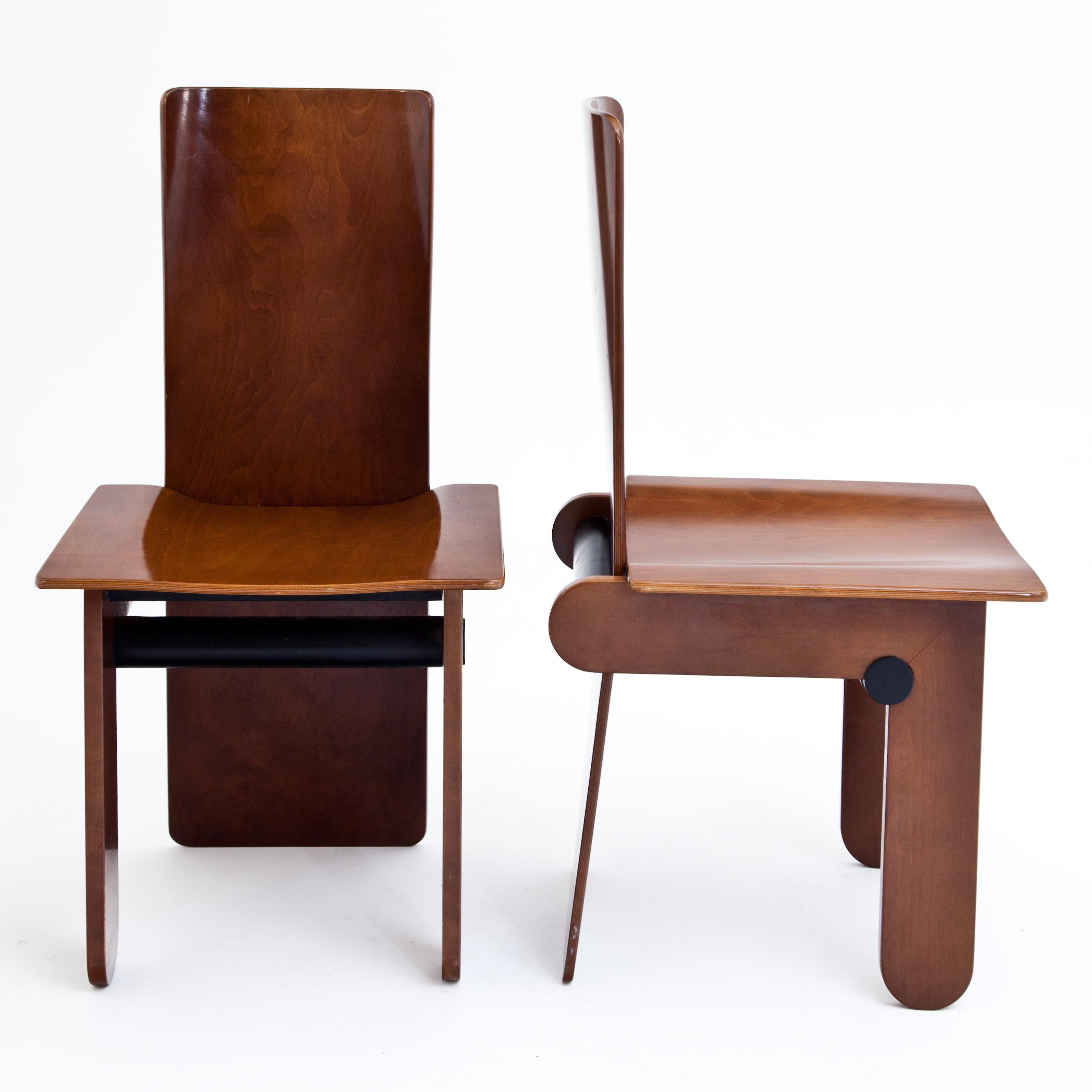 Wood Set of Six Tobia Scarpa Chairs for Gavina, Italy, 1970s