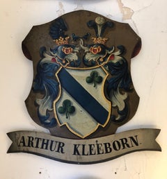 Set of Six Tole Amorial Crest