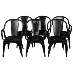 Set of Six Tolix "Model C" Armchairs Designed by Xavier Pauchard, France 
