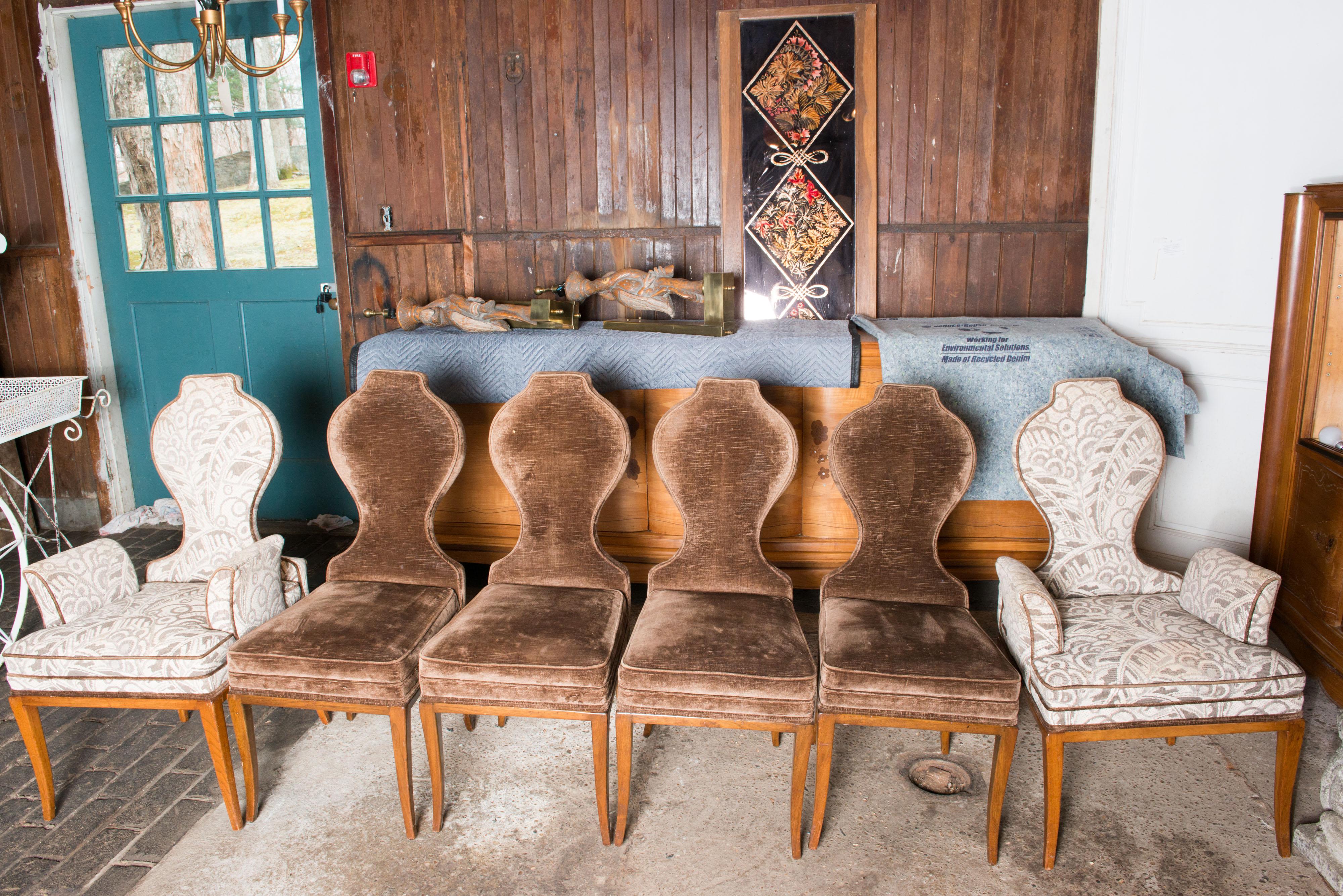 Mid-Century Modern Set of Six Tommi Parzinger Dining Chairs For Sale
