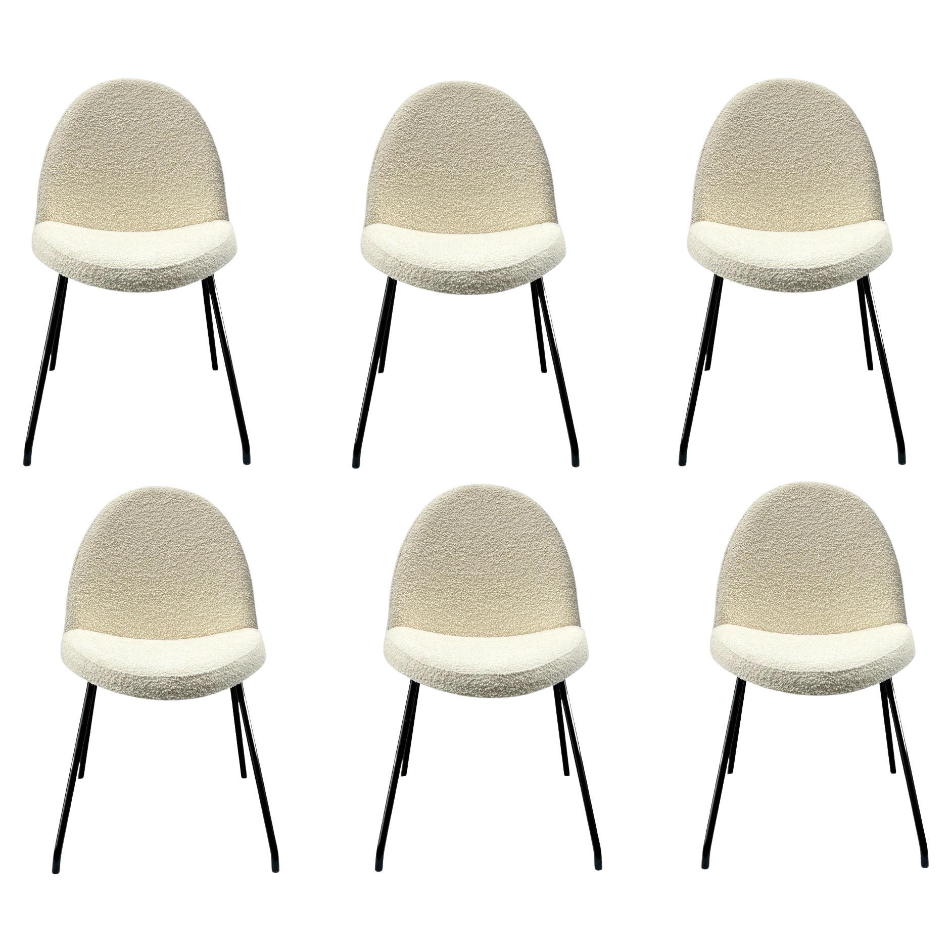 Set of Six "Tongue" Chairs, Joseph-André Motte for Steiner, France 1954 For Sale