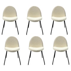Set of Six "Tongue" Chairs, Joseph-André Motte for Steiner, France 1954