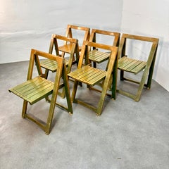 Set of Six “Trieste” Folding Chairs, First Edition, by Aldo Jacober, Italy 1966.