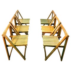Set of Six “Trieste” Folding Chairs, First Edition, by Aldo Jacober, Italy 1966.