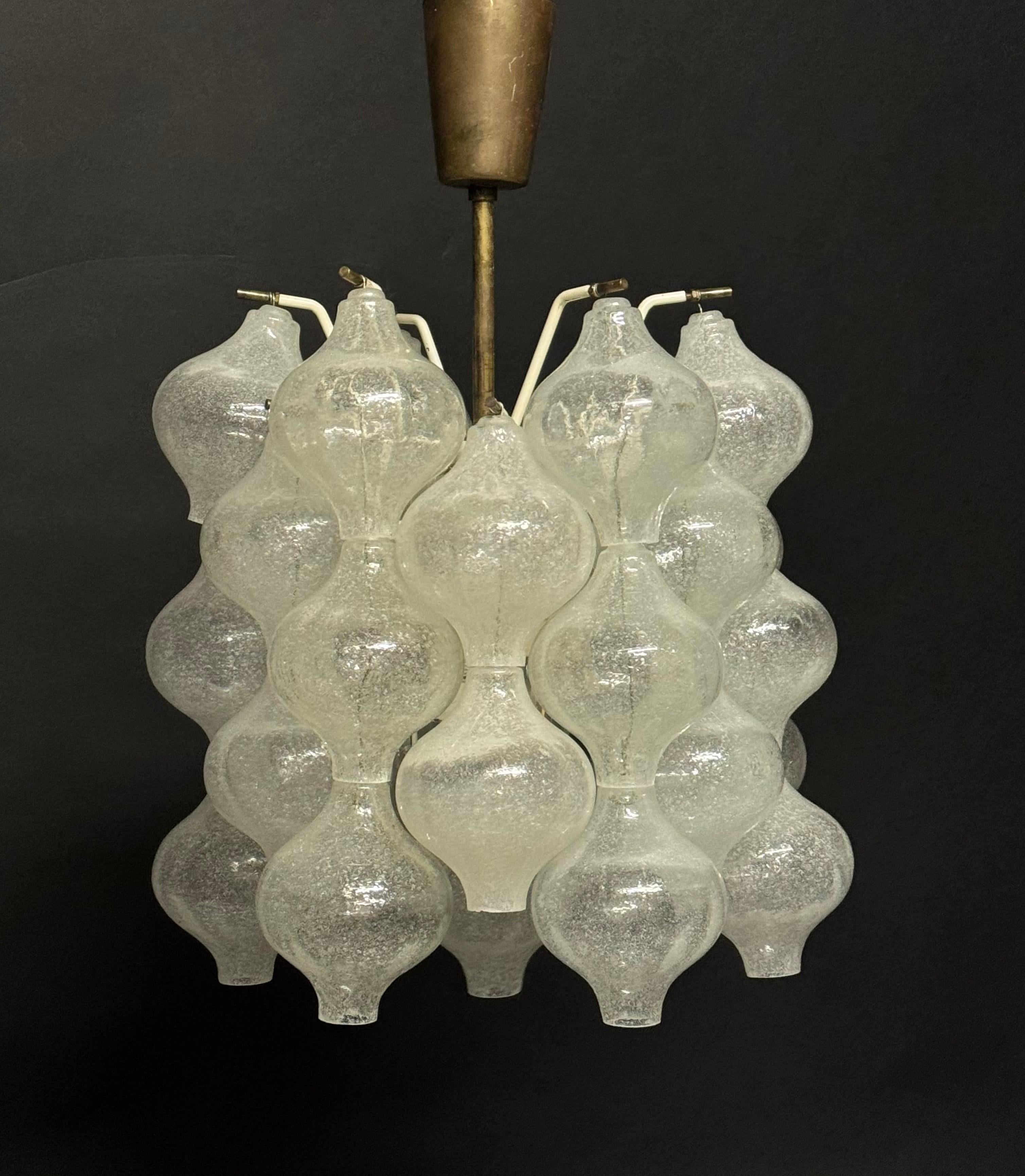Mid-Century Modern Set of Six 'Tulipan' Chandeliers by J.T.Kalmar, Vienna, circa 1960s For Sale