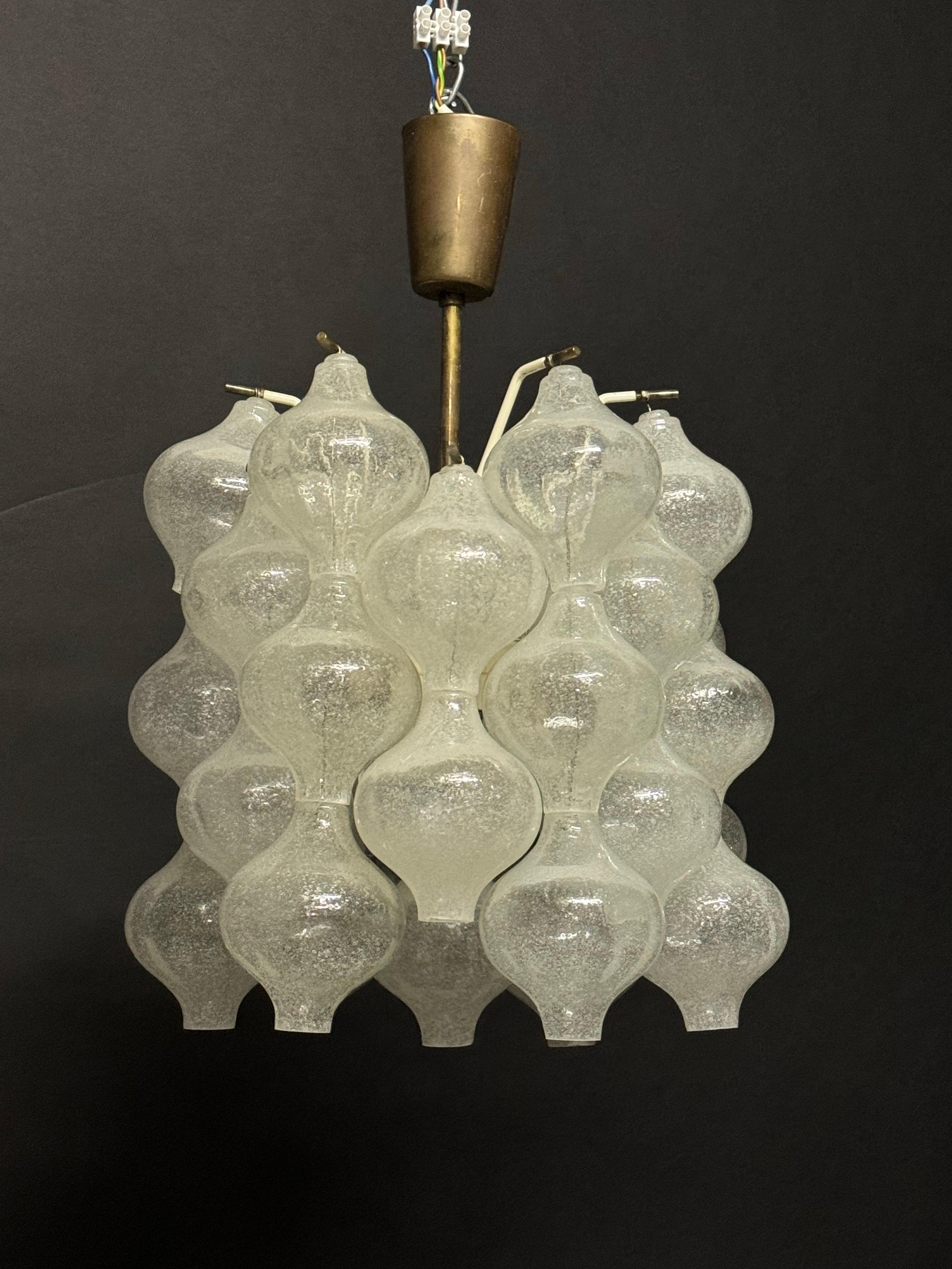 Lacquered Set of Six 'Tulipan' Chandeliers by J.T.Kalmar, Vienna, circa 1960s For Sale