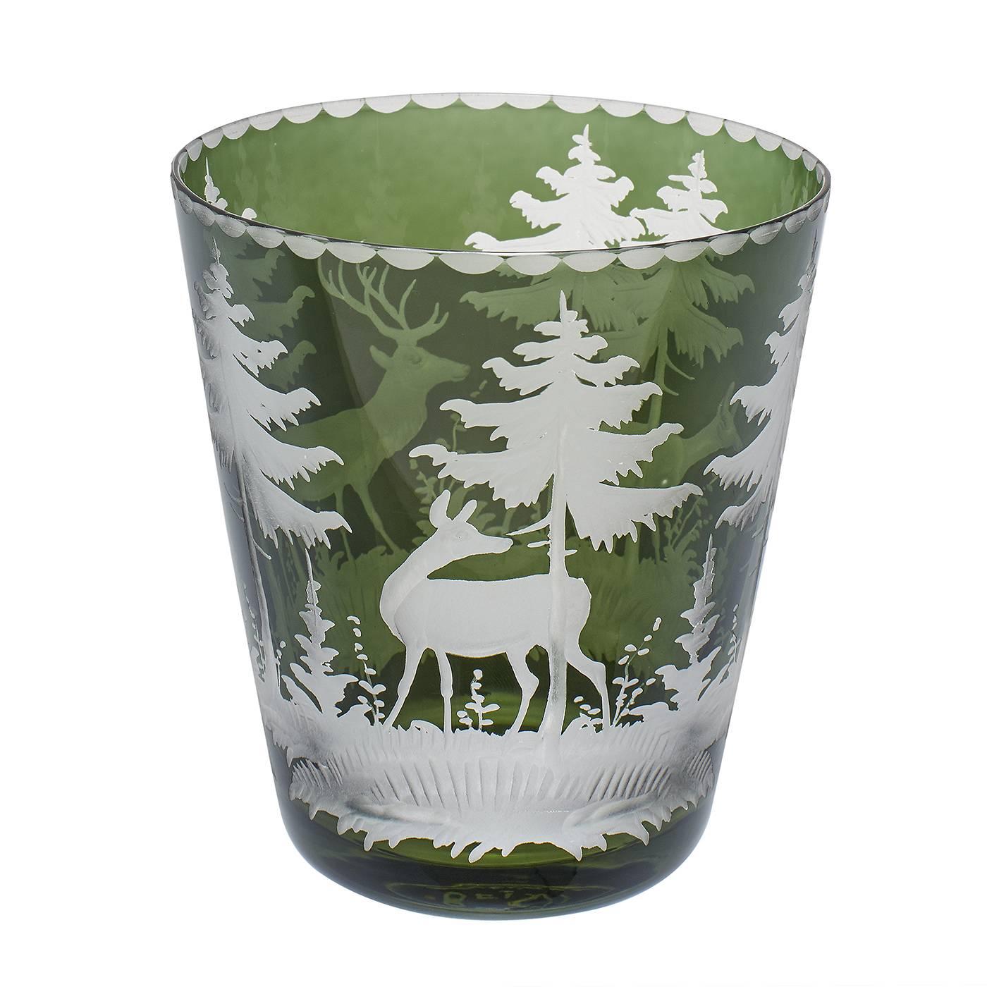 Black Forest Set of Six Tumbler Green Crystal Sofina Boutique Kitzbuehel For Sale 5