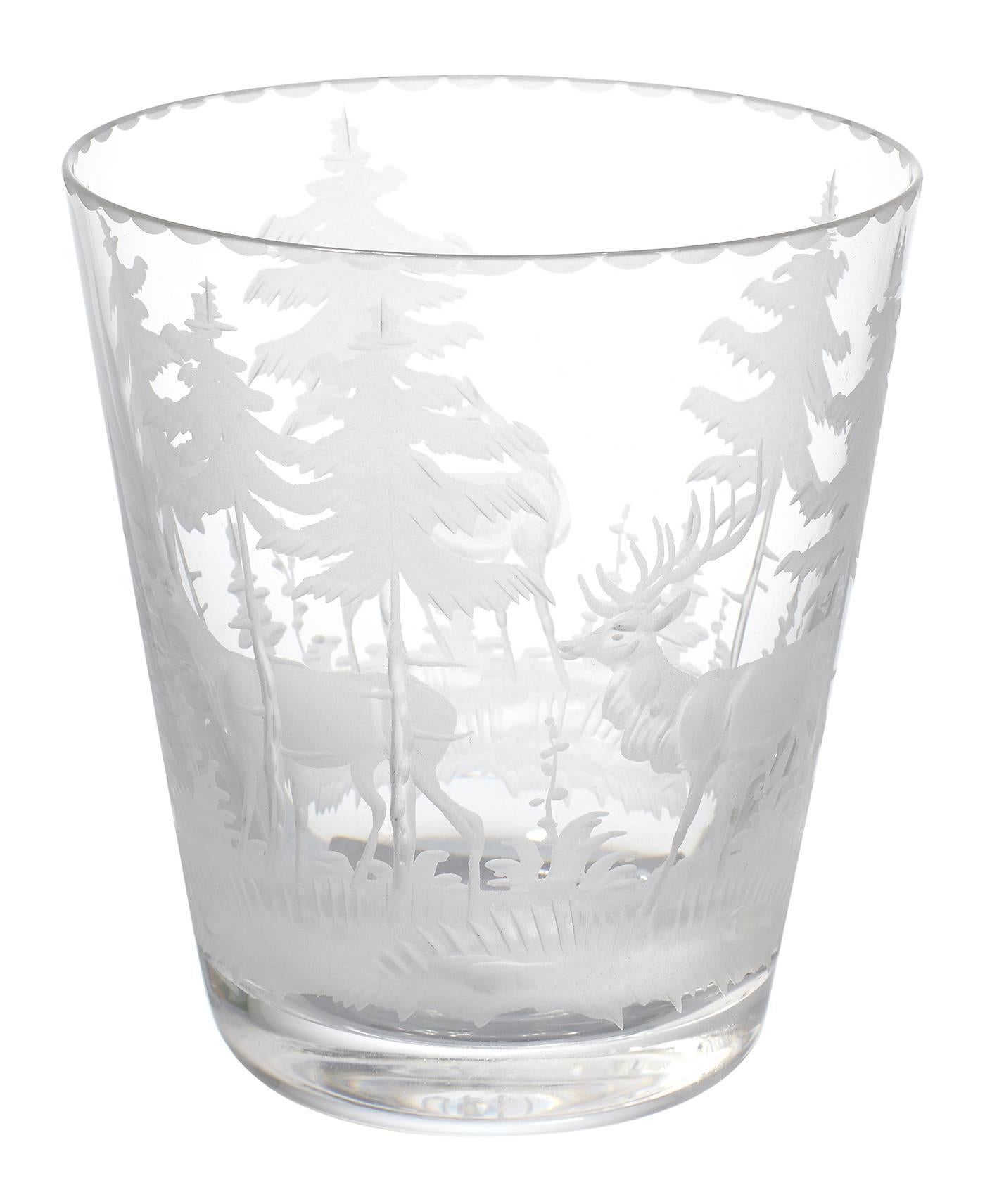 Black Forest Set of Six Tumbler Green Crystal Sofina Boutique Kitzbuehel For Sale 2