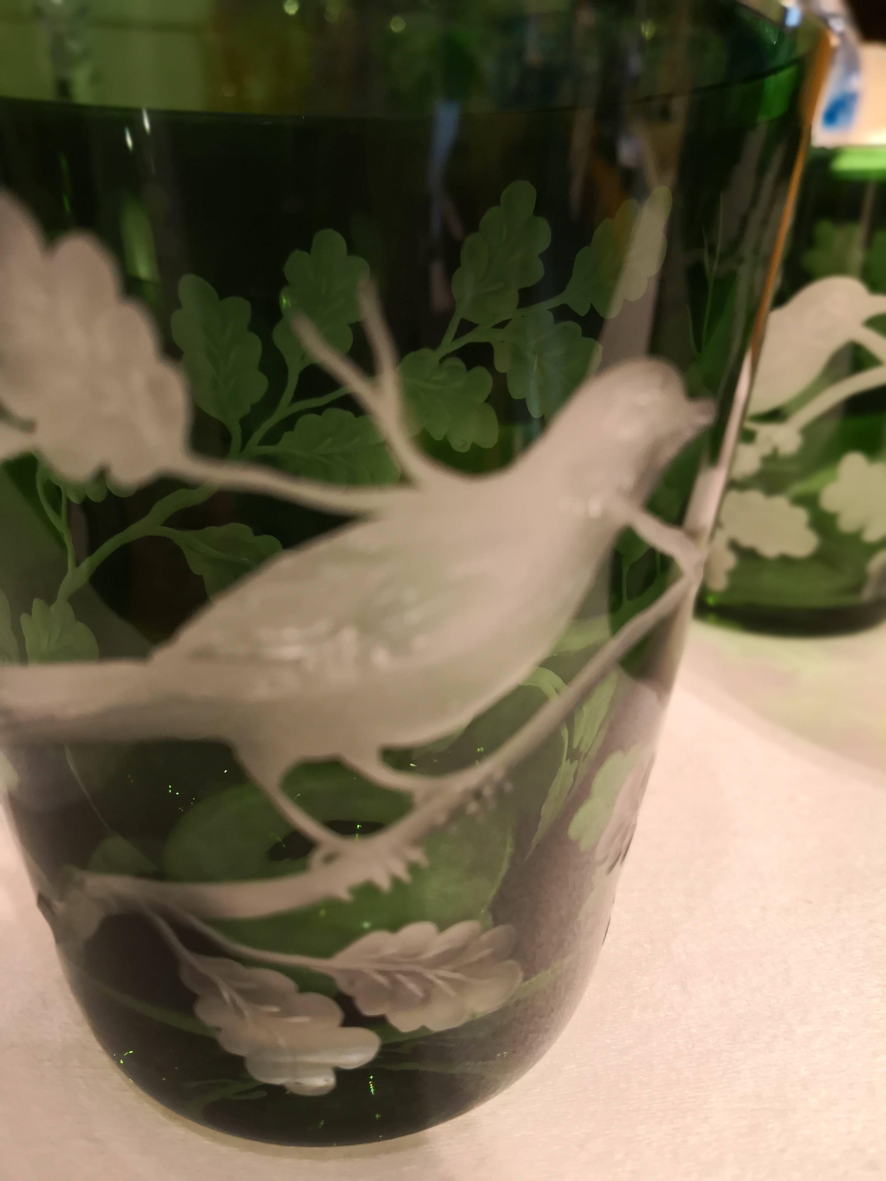 Hand-Crafted  Country Style Set of Six Tumbler Green Sofina Boutique Kitzbuehel For Sale