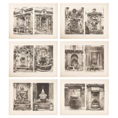 Set of Six Unframed Architectural Prints, Italy, Early 1900s