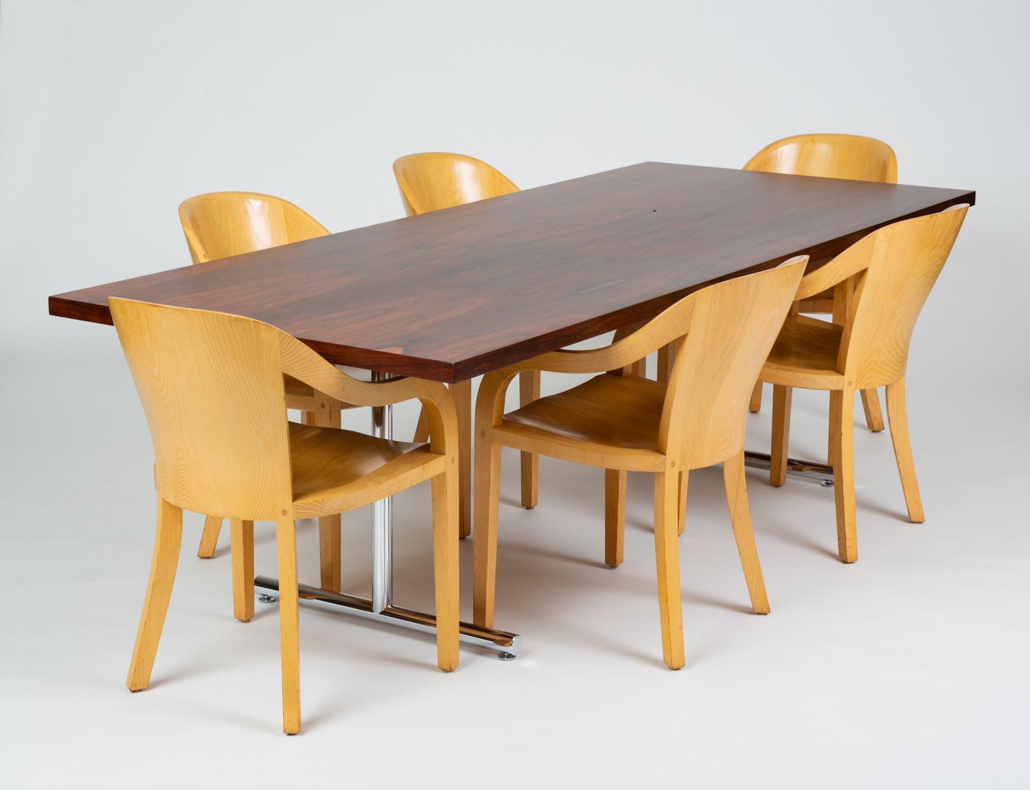 Set of Six University Chairs by Ward Bennett for Brickel Associates 7