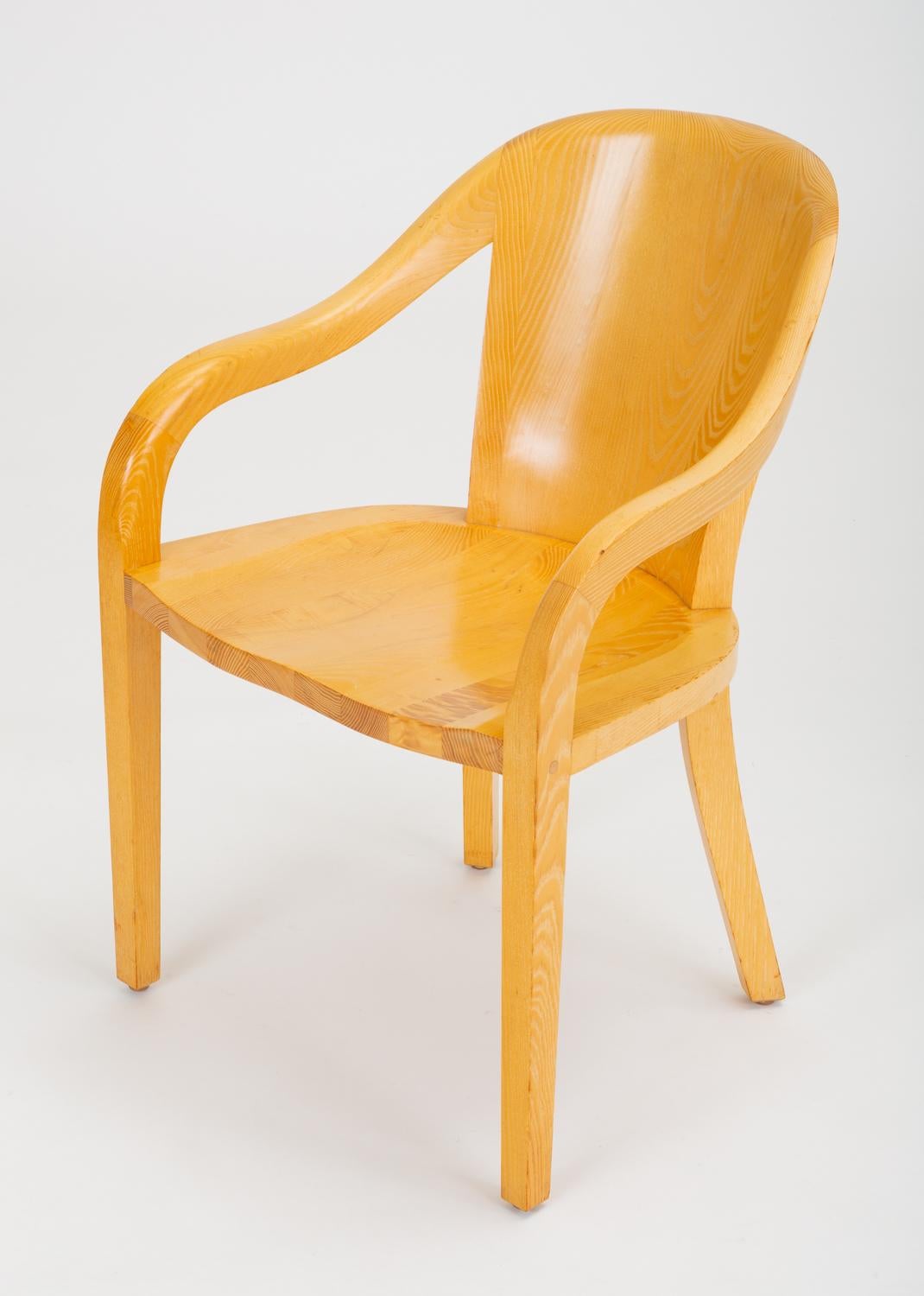 Oiled Set of Six University Chairs by Ward Bennett for Brickel Associates