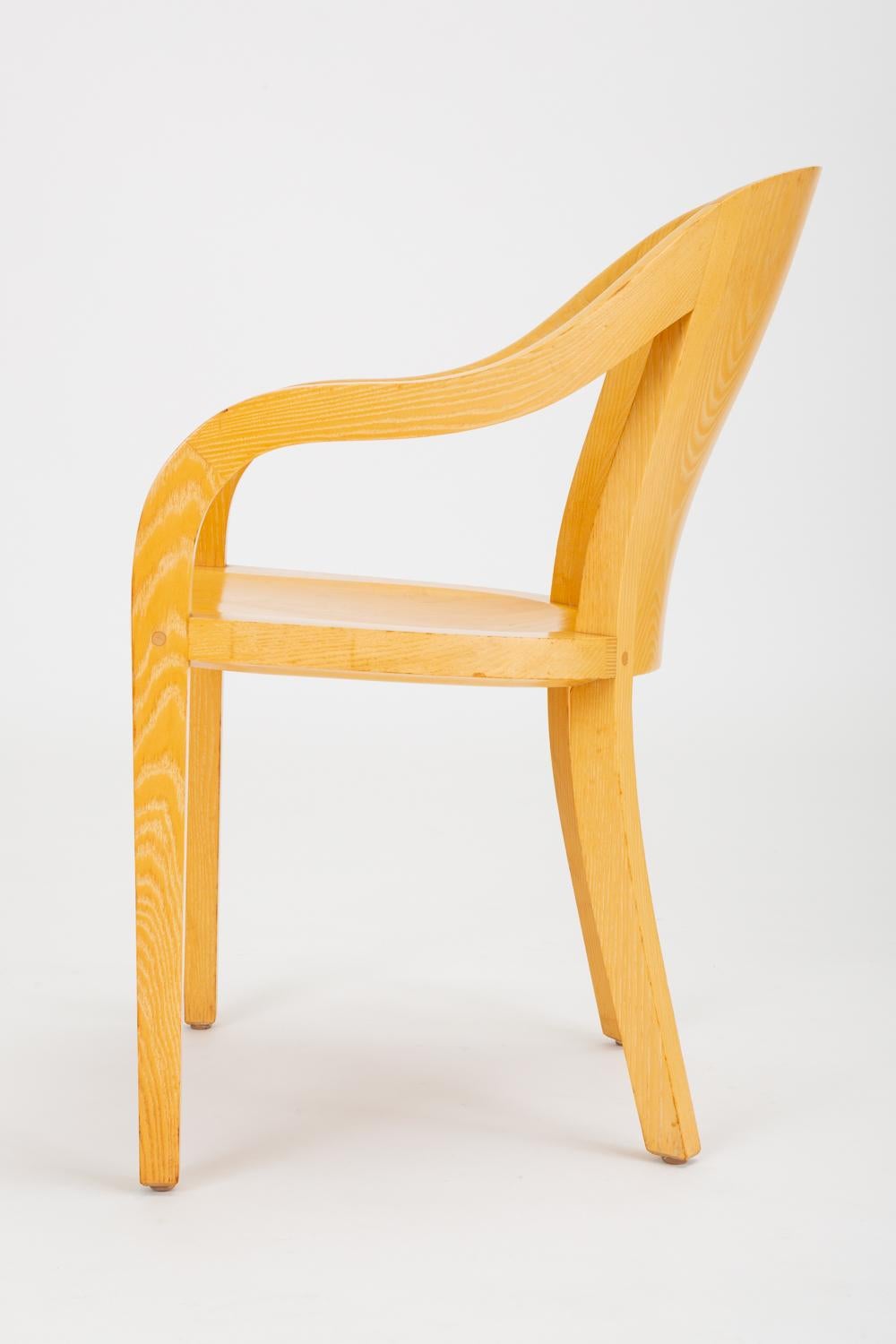 Late 20th Century Set of Six University Chairs by Ward Bennett for Brickel Associates