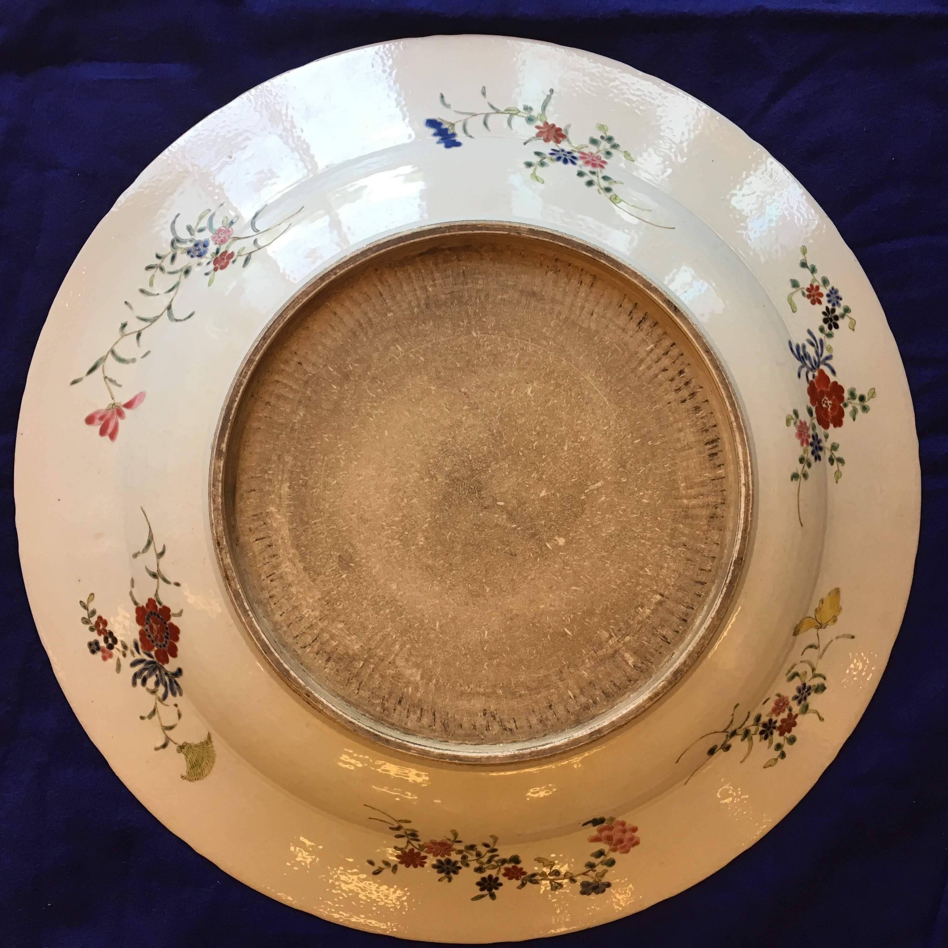 Set of Six Unusually Large 18th Century Famille Verte Chinese Export Platters For Sale 3