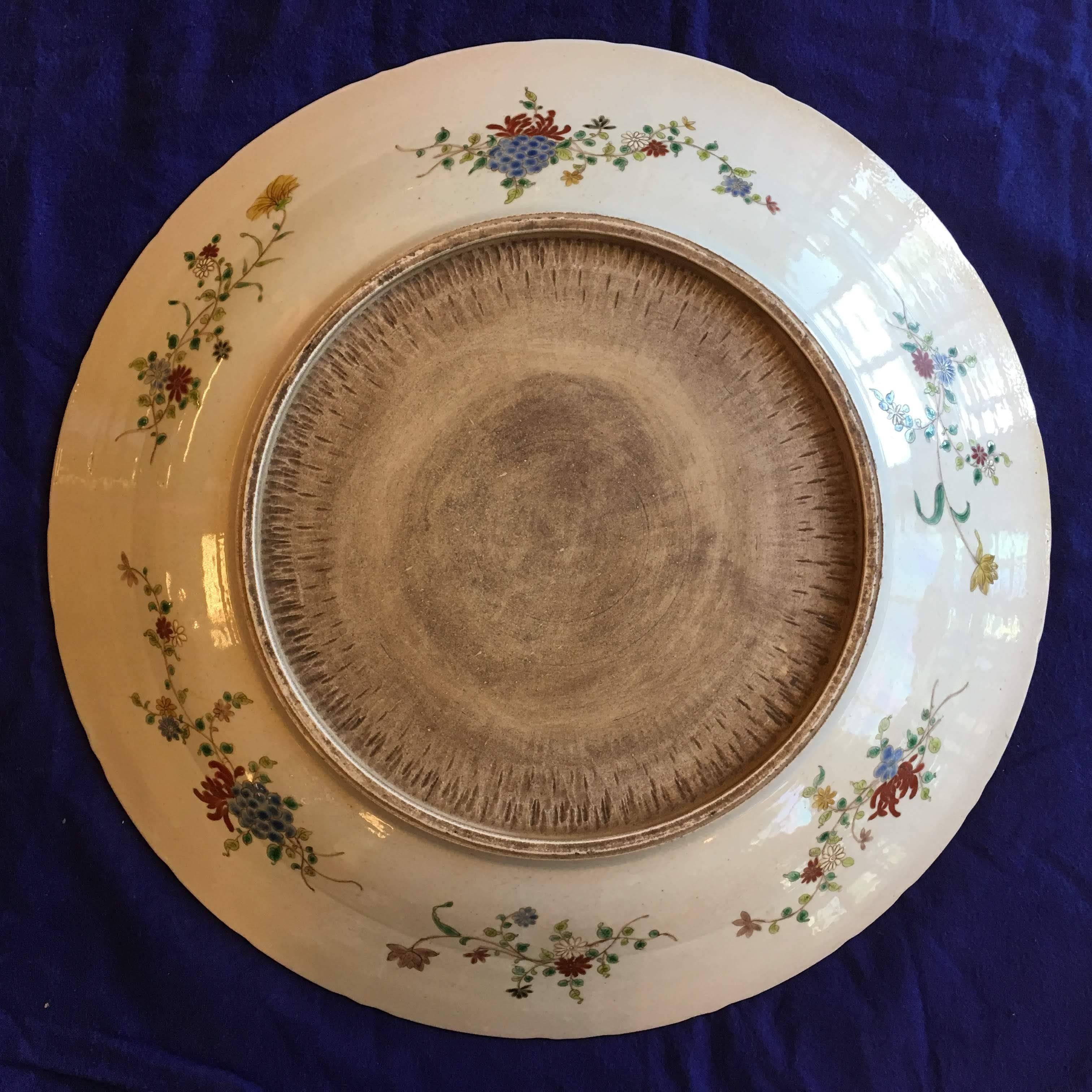 18th Century and Earlier Set of Six Unusually Large 18th Century Famille Verte Chinese Export Platters For Sale