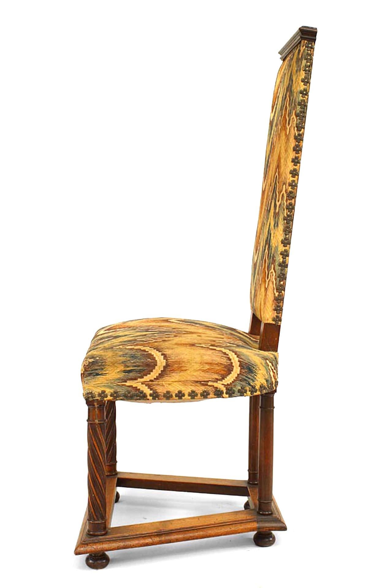 Britannique Ensemble de 6 chaises d'appoint Arts & Crafts anglaises tourbillonnantes en vente
