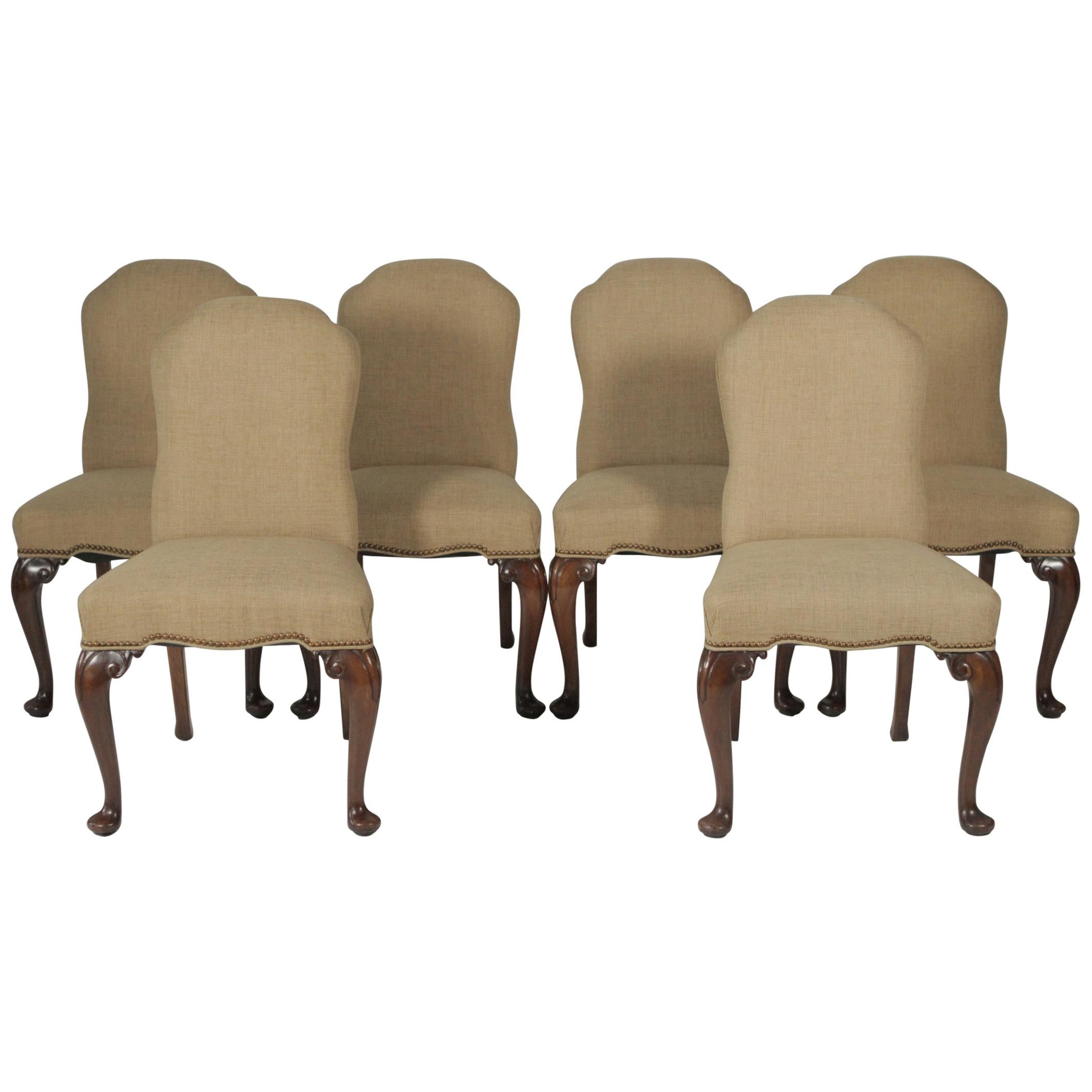 Set of Six Upholstered Dining Chairs