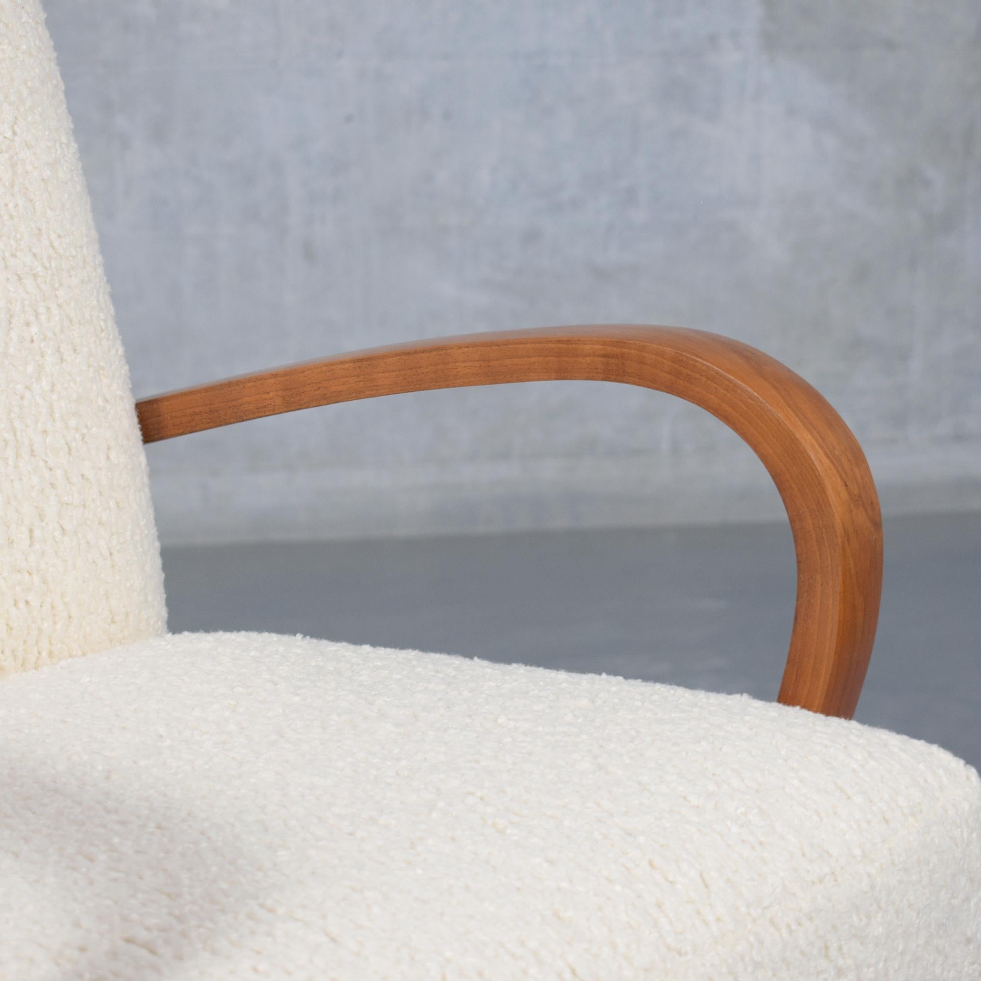 Set of 6 Mid-Century Modern Walnut Armchairs: Restored Elegance For Sale 3