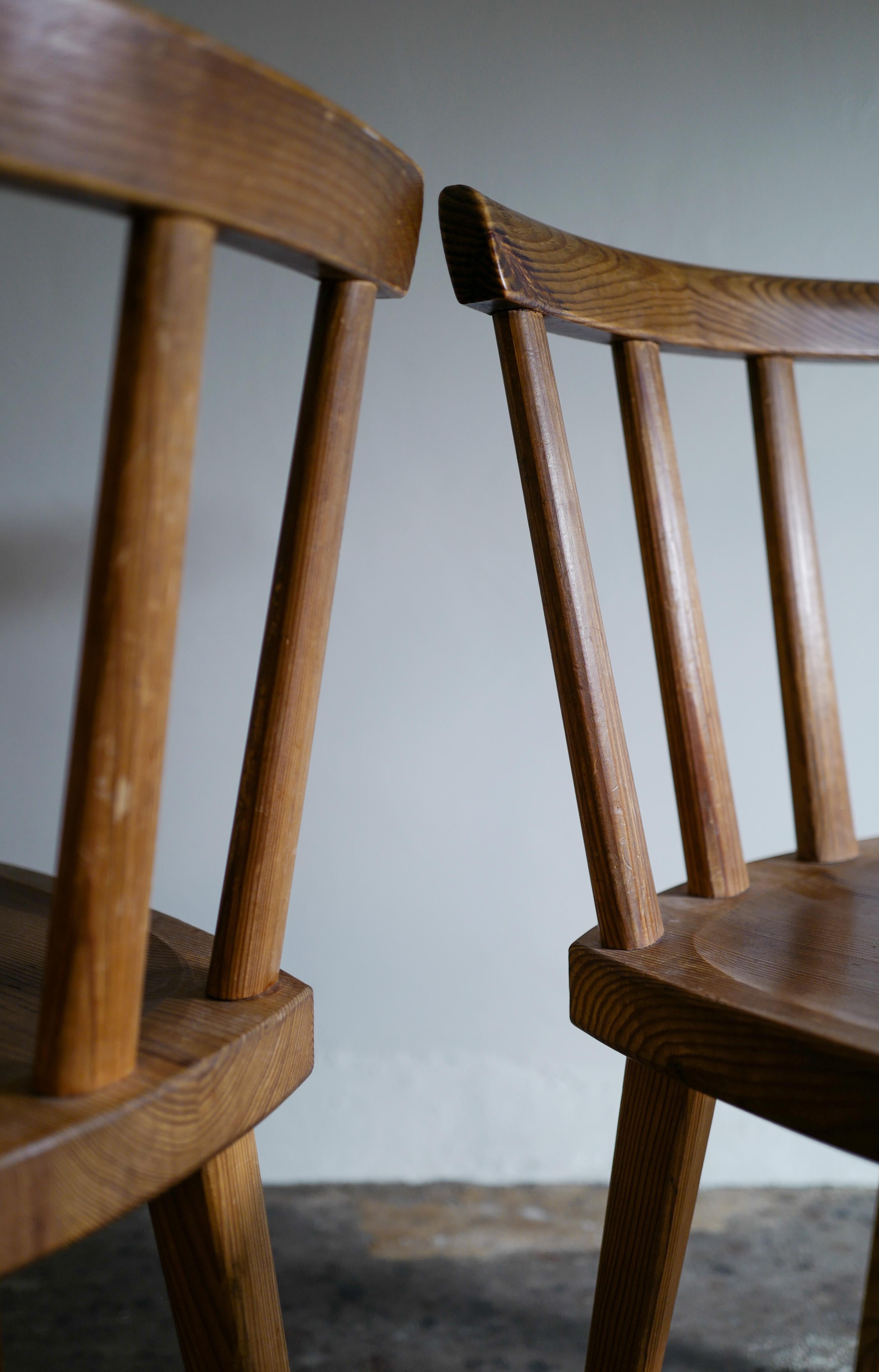 Set of Six Utö Chairs by Axel Einar Hjorth in Pine for Nordiska Kompaniet, 1930s 3