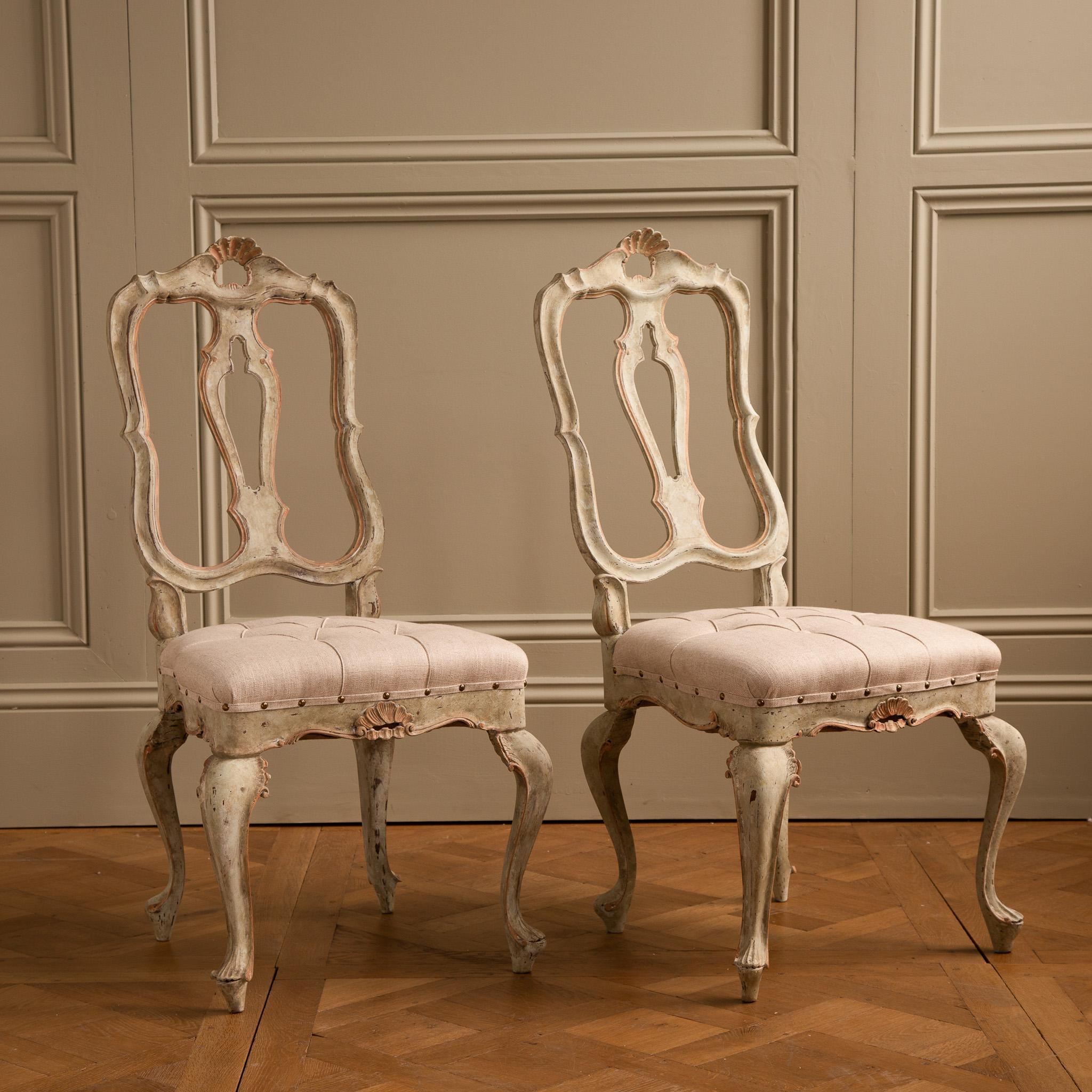Rococo Ensemble de six chaises à manger vénitiennes en vente