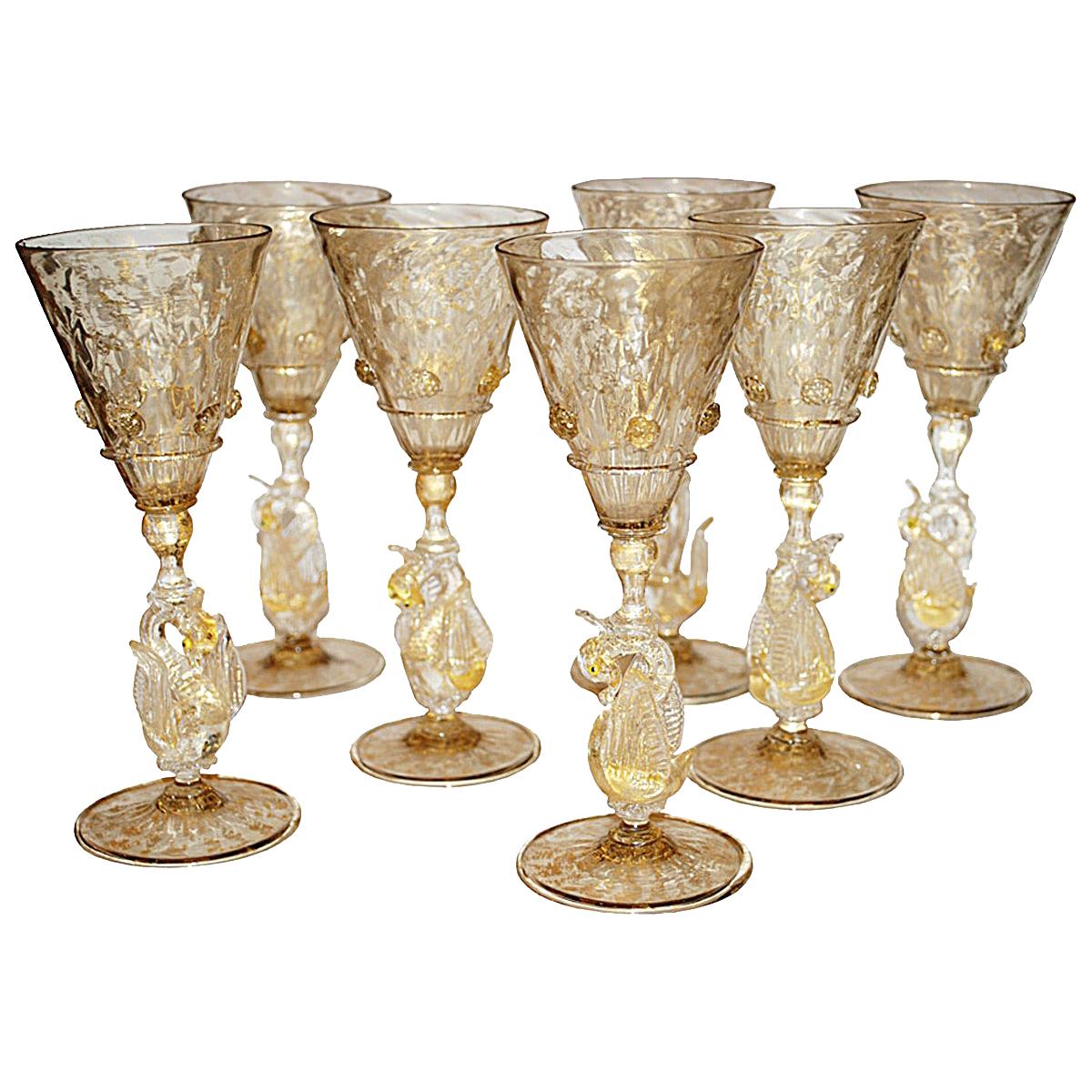 Examples of Sets of Hand Blown Stemware For Sale at 1stdibs