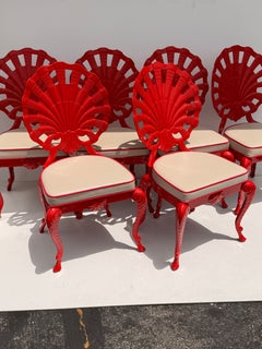 Set of Six Venetian Grotto Style Aluminum Shell Chairs