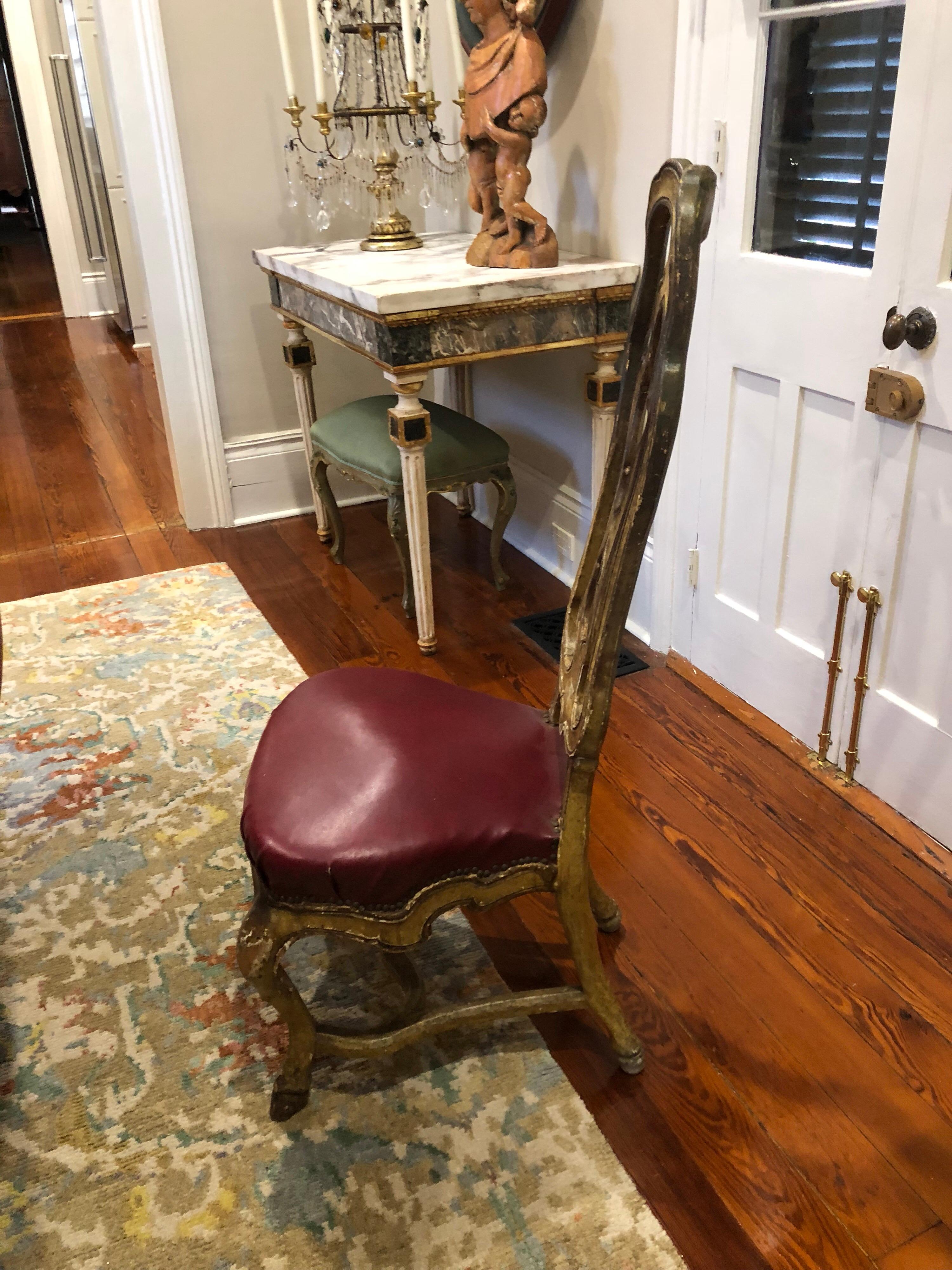 Set of Six Venetian Painted Dining Chairs For Sale 6