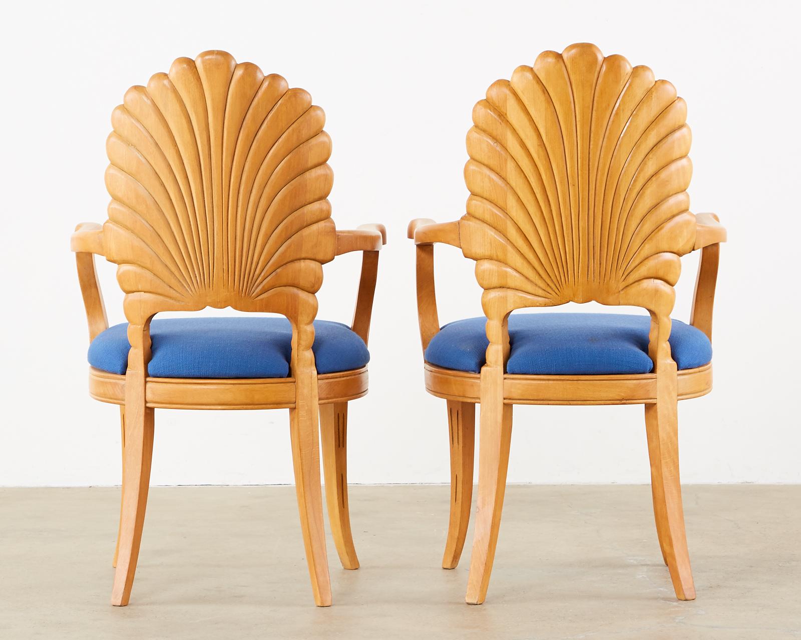 Set of Six Venetian Shell Back Grotto Dining Chairs 3