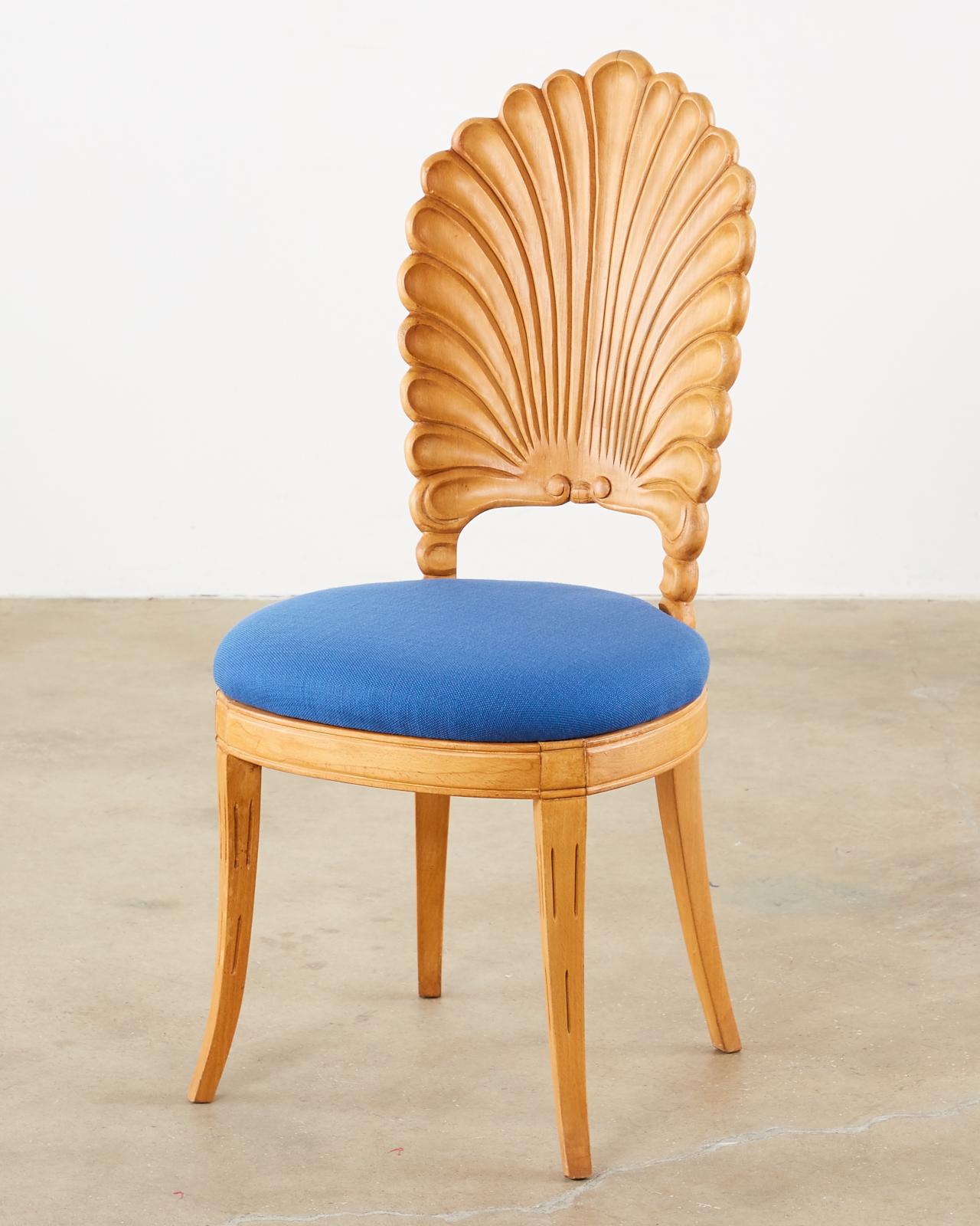 Set of Six Venetian Shell Back Grotto Dining Chairs 5