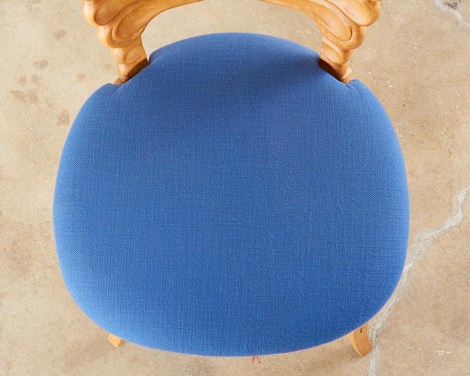 20th Century Set of Six Venetian Shell Back Grotto Dining Chairs