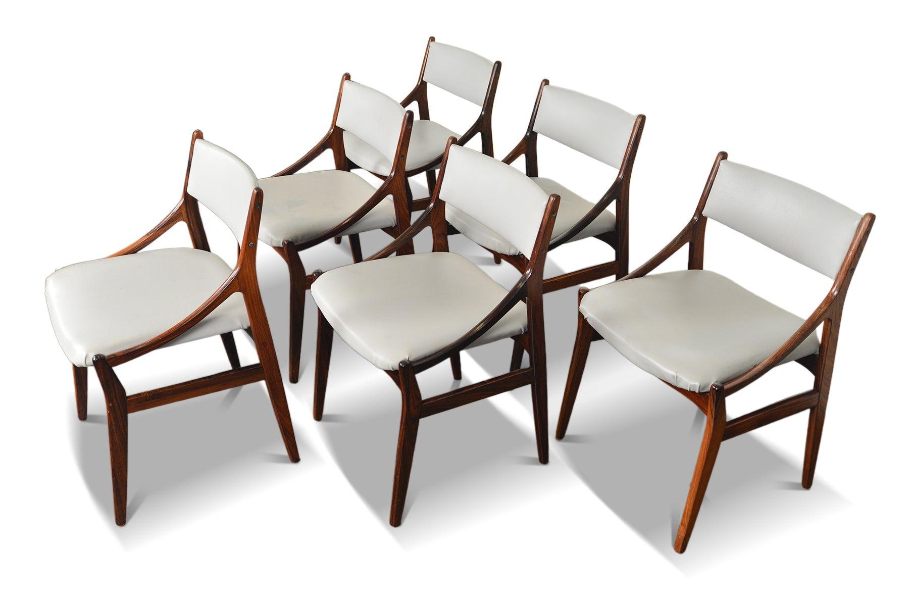 Danish Set of Six Vestervig Eriksen Dining Chairs In Rosewood