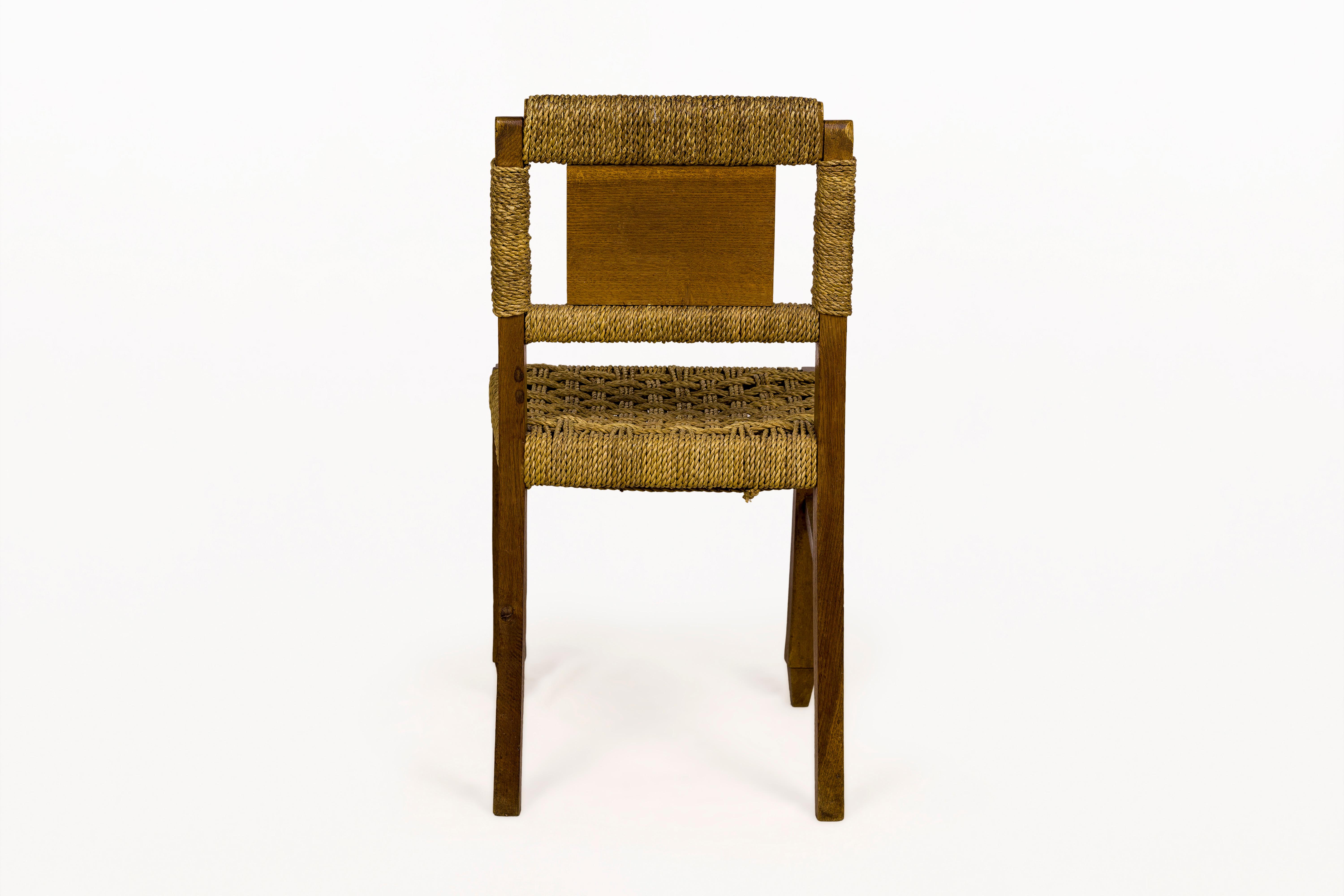 20th Century Set of Six Victor Courtray Dining Chairs, circa 1940, France