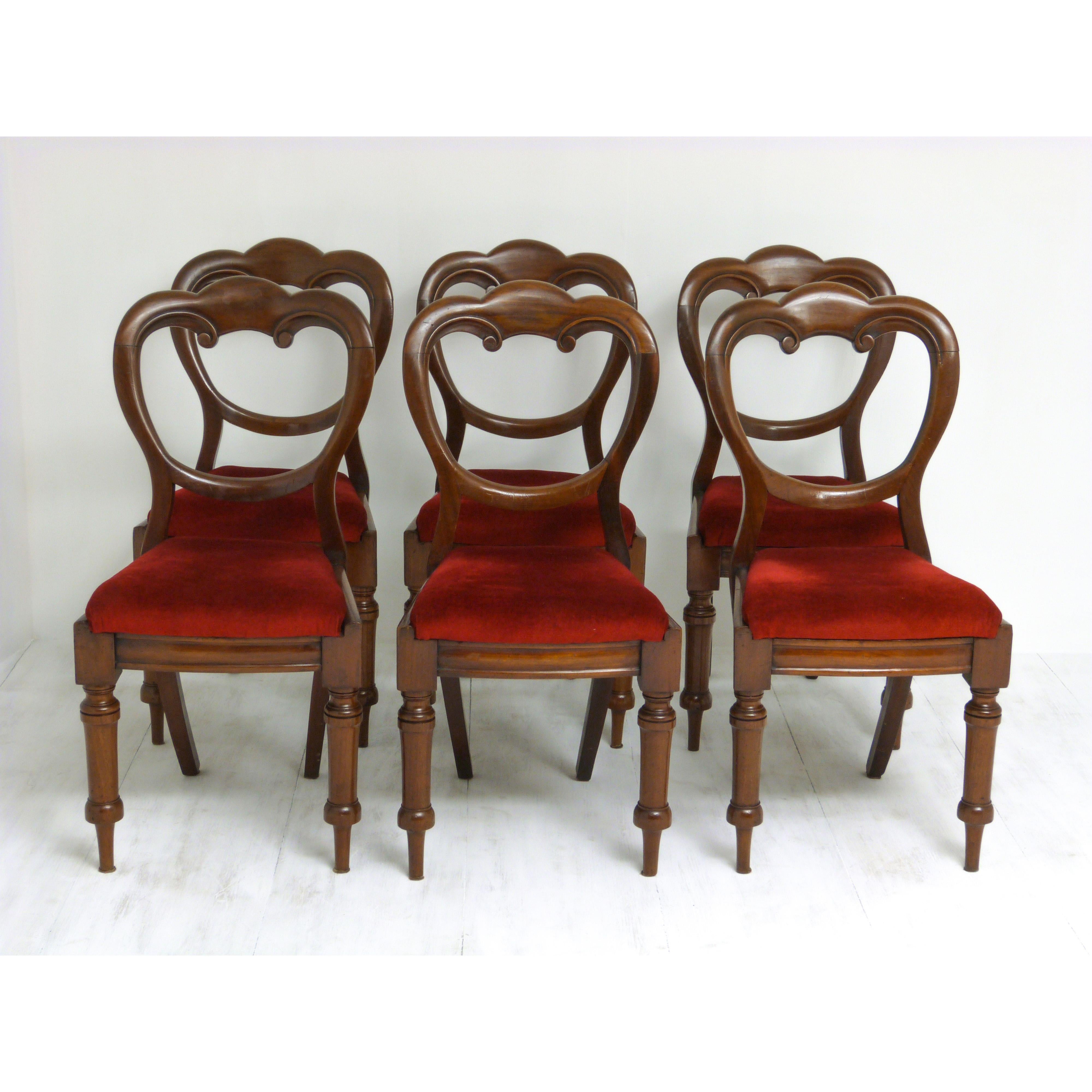 English Set of Six Victorian Chairs