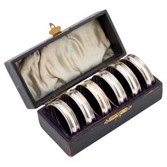 Set Of Six Victorian Chester Silver Napkin rings