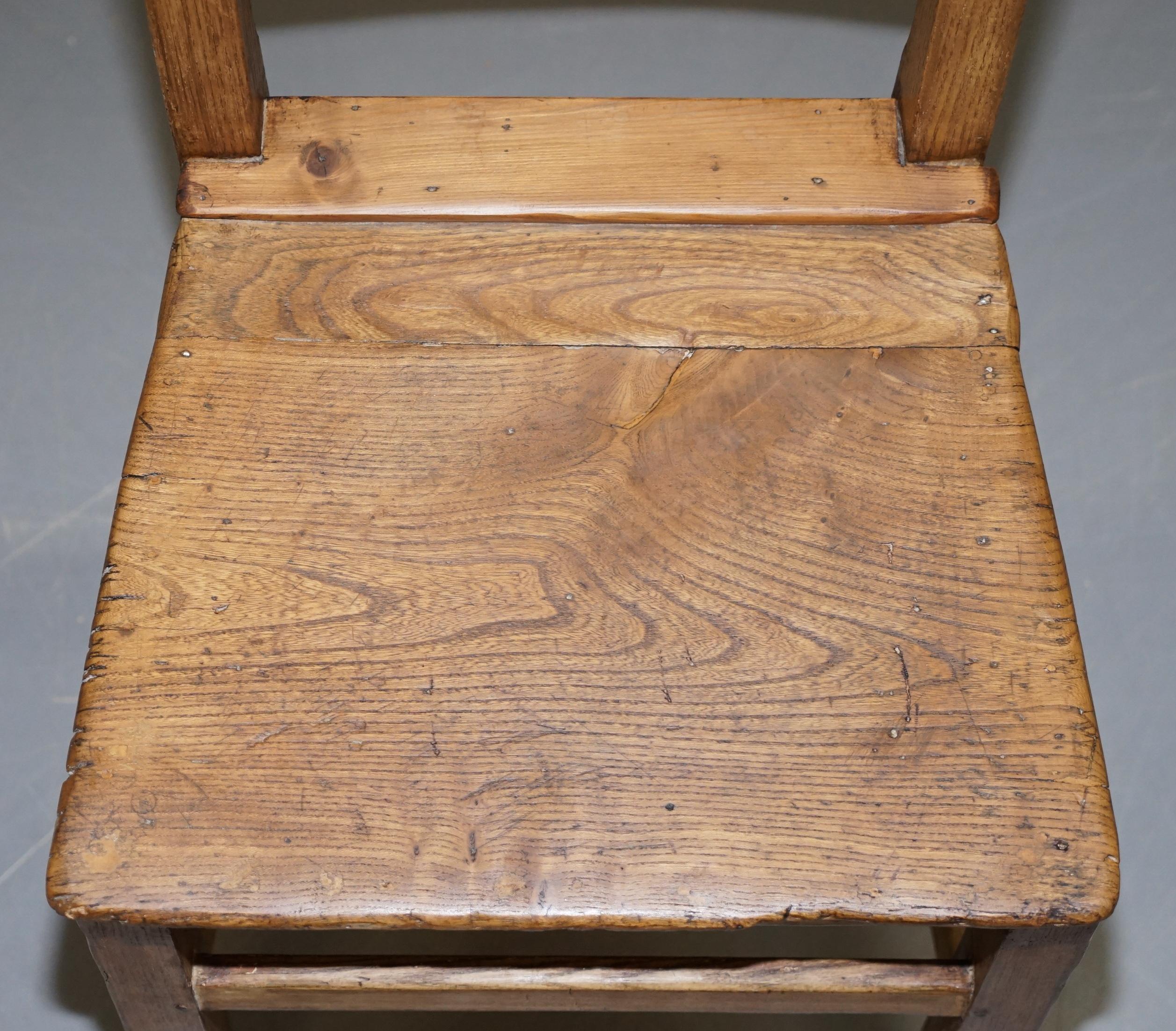Hand-Crafted Set of Six Victorian Elm and Oak Dining Room Chairs Stunning Timber 