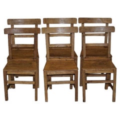 Set of Six Victorian Elm and Oak Dining Room Chairs Stunning Timber