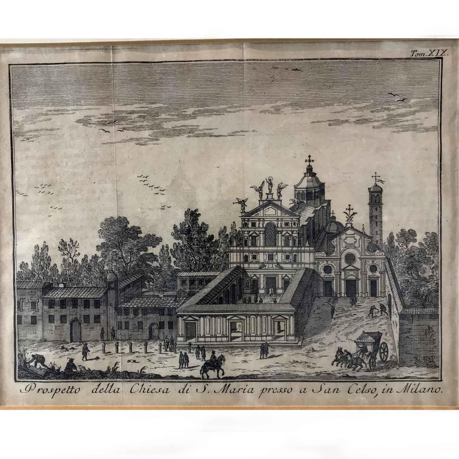 Set of Six Neoclassical Views of Milan, Six Italian Original Engravings 1751  2