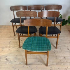 Set of six vinatge teak dining chairs, Denmark 1960
