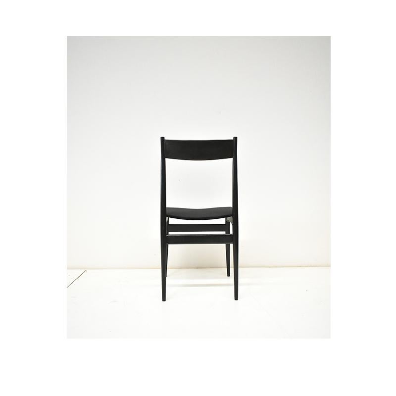 Velvet  1960Set of Six Vintage Chairs,  black wooden structure and black velvet