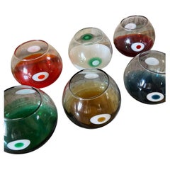Set of Six Vintage 1970s Murano Drinking Glasses